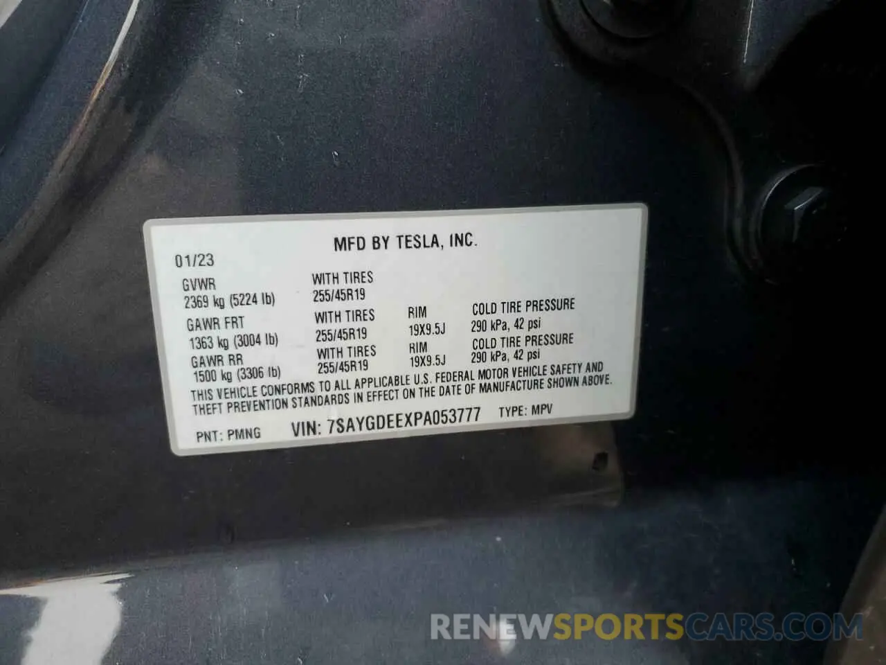 13 Photograph of a damaged car 7SAYGDEEXPA053777 TESLA MODEL Y 2023