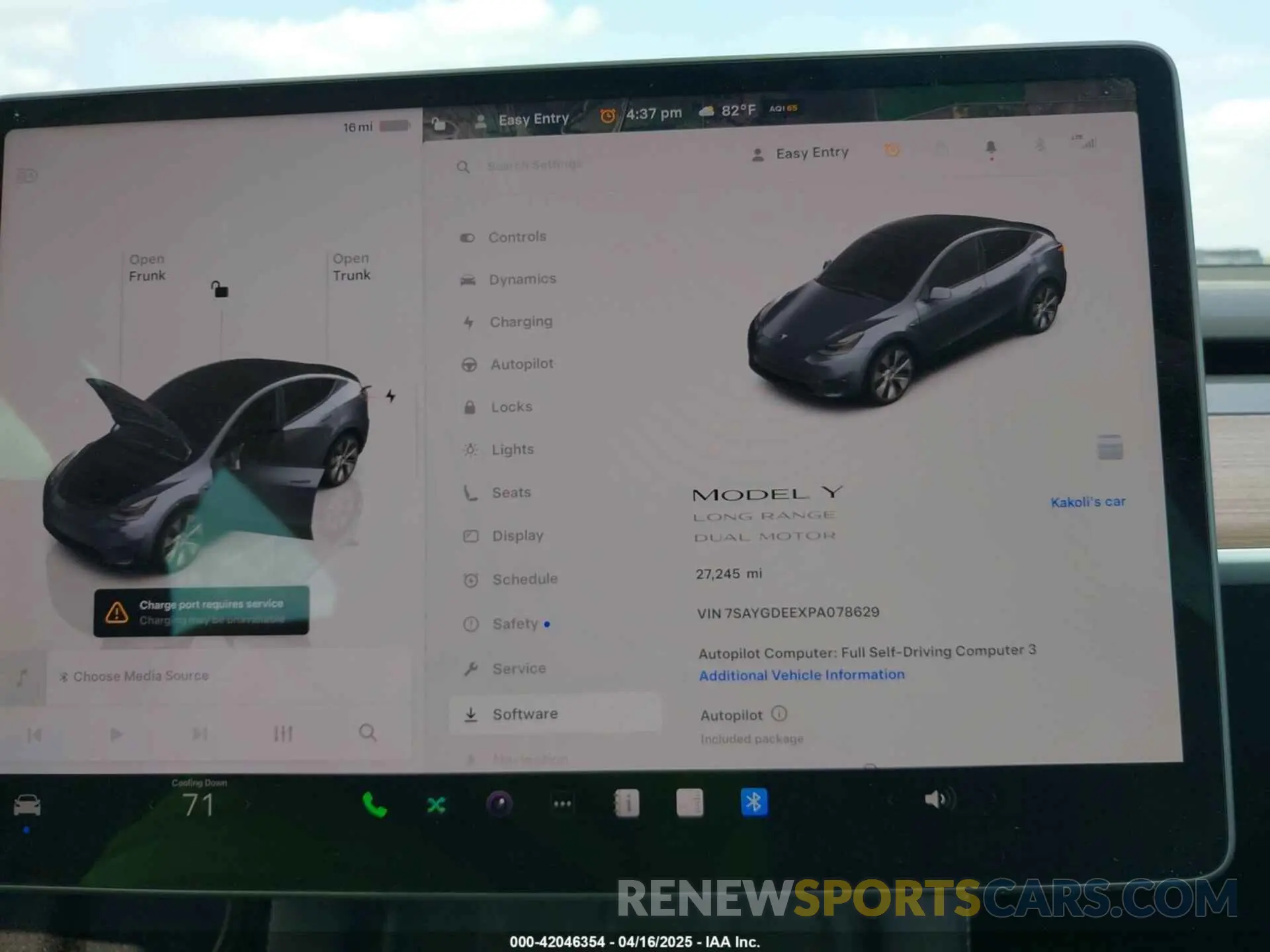 7 Photograph of a damaged car 7SAYGDEEXPA078629 TESLA MODEL Y 2023