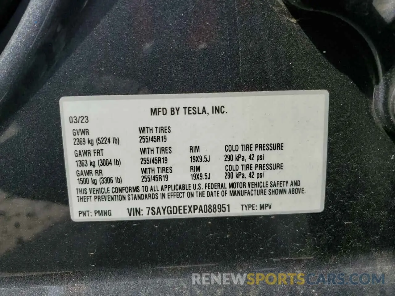 15 Photograph of a damaged car 7SAYGDEEXPA088951 TESLA MODEL Y 2023