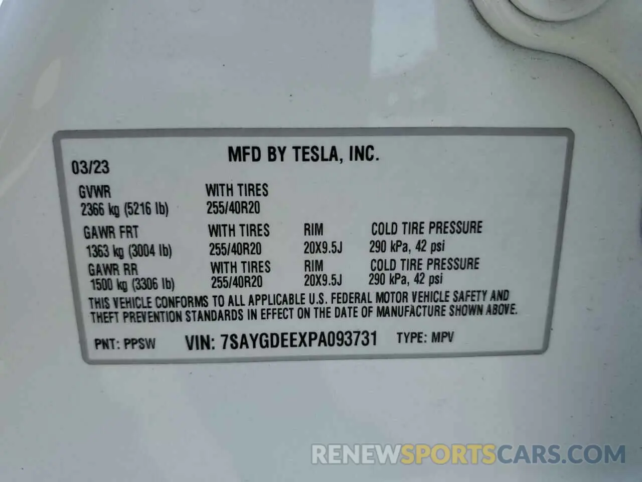 12 Photograph of a damaged car 7SAYGDEEXPA093731 TESLA MODEL Y 2023
