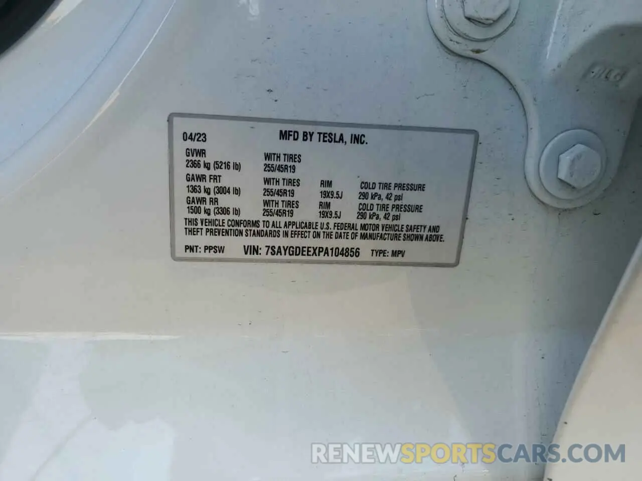 12 Photograph of a damaged car 7SAYGDEEXPA104856 TESLA MODEL Y 2023