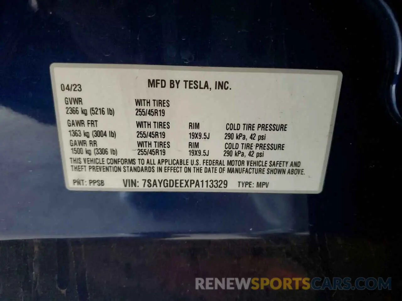 12 Photograph of a damaged car 7SAYGDEEXPA113329 TESLA MODEL Y 2023