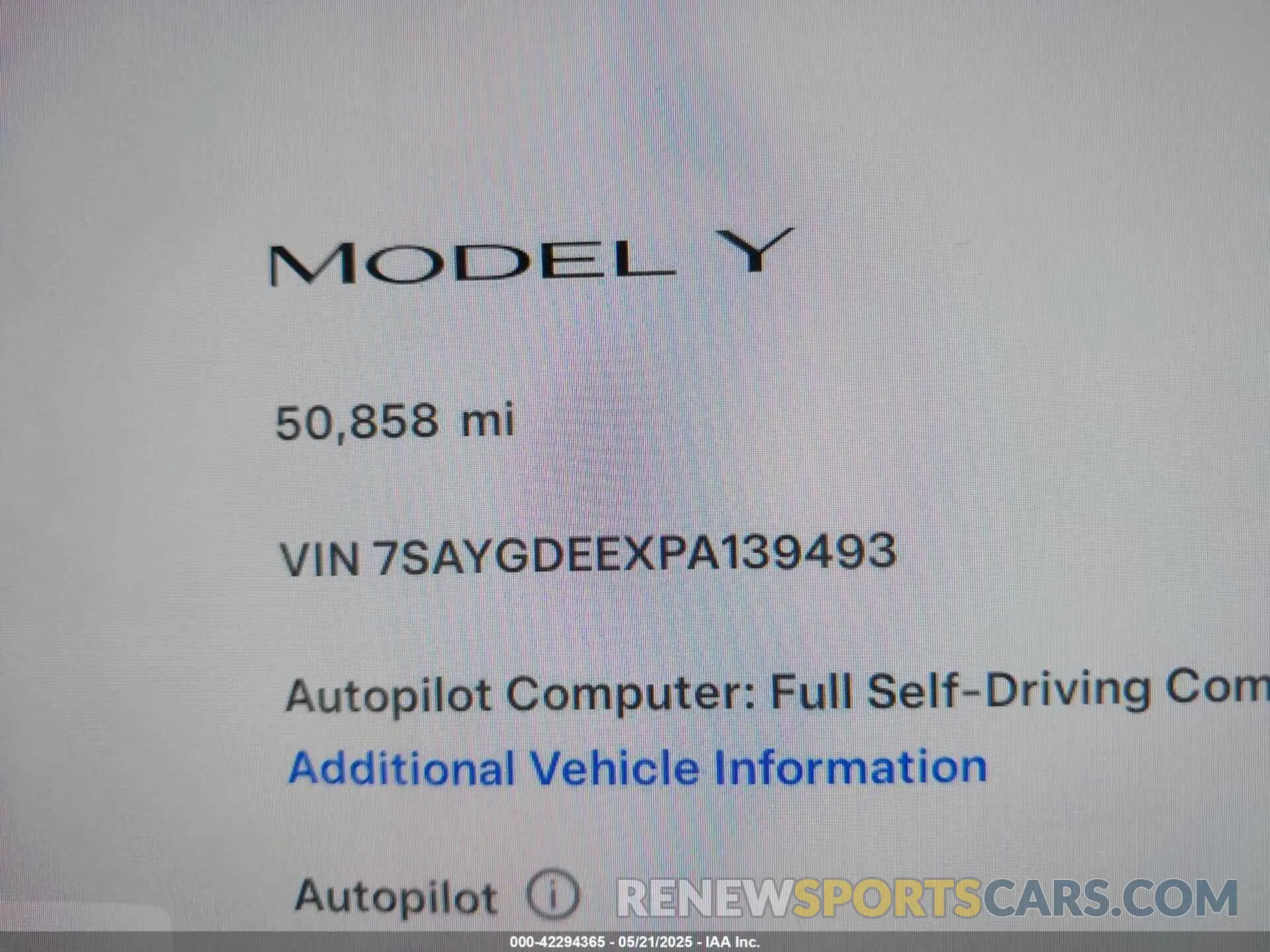 15 Photograph of a damaged car 7SAYGDEEXPA139493 TESLA MODEL Y 2023