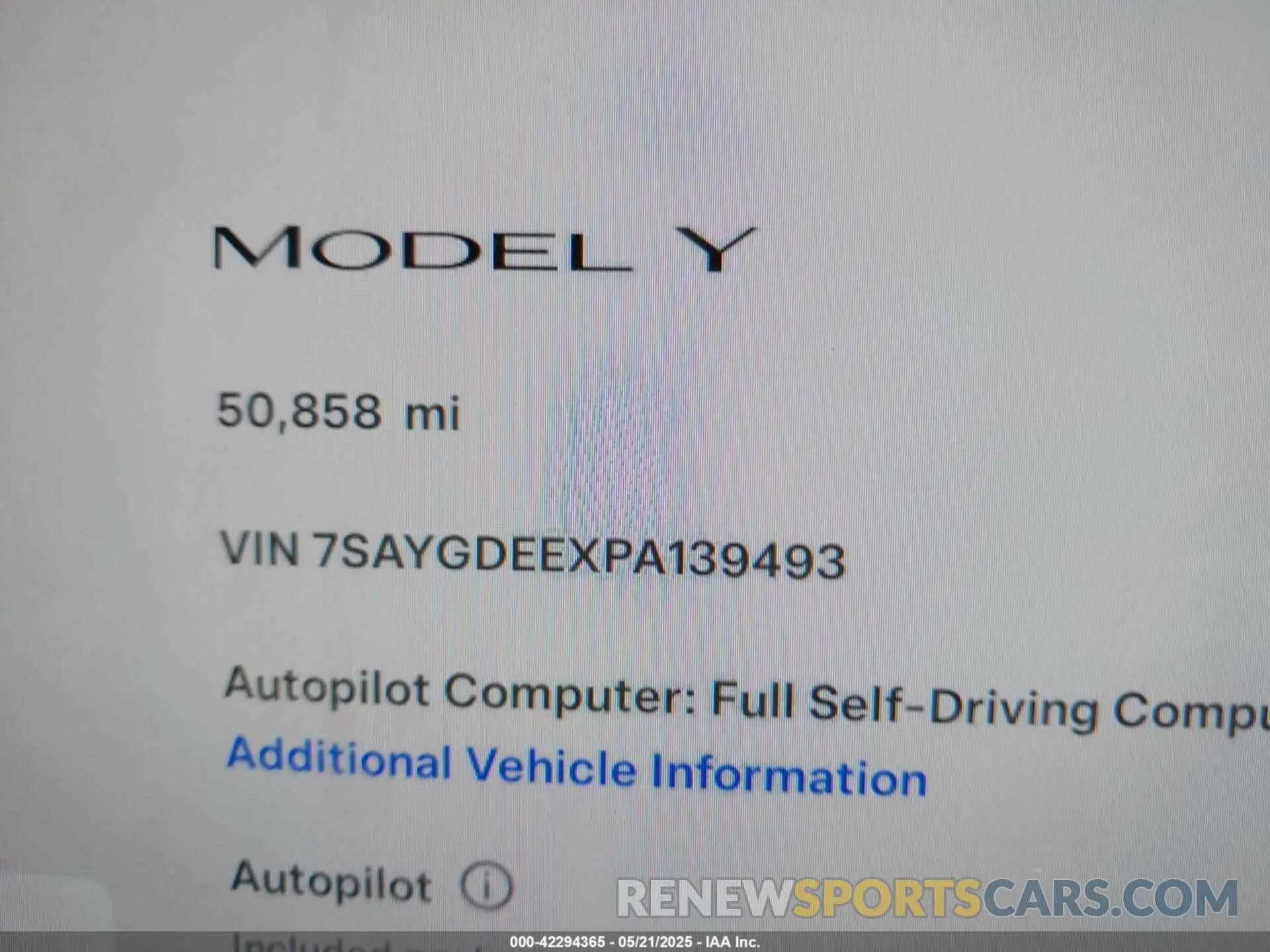 7 Photograph of a damaged car 7SAYGDEEXPA139493 TESLA MODEL Y 2023