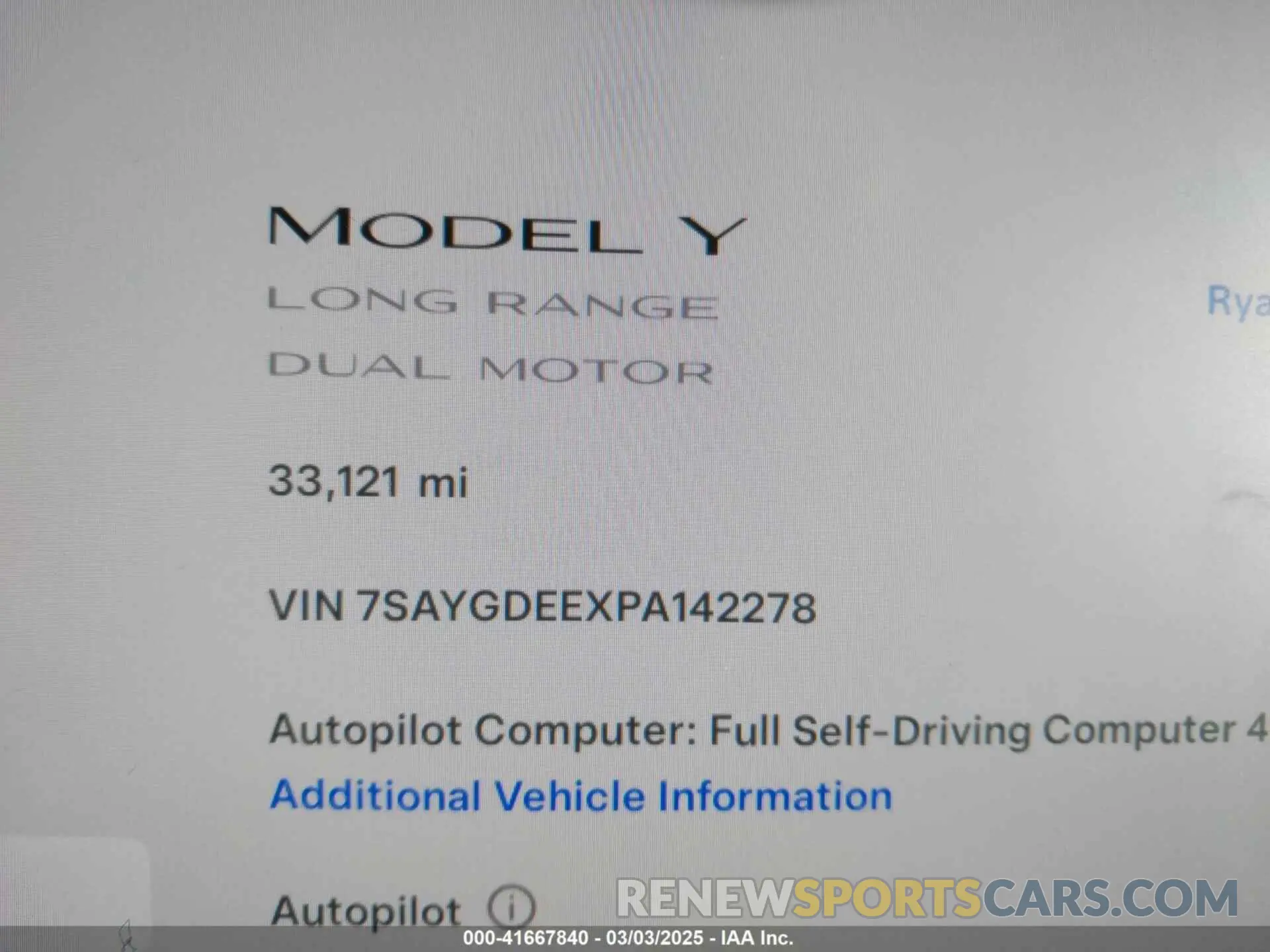 16 Photograph of a damaged car 7SAYGDEEXPA142278 TESLA MODEL Y 2023