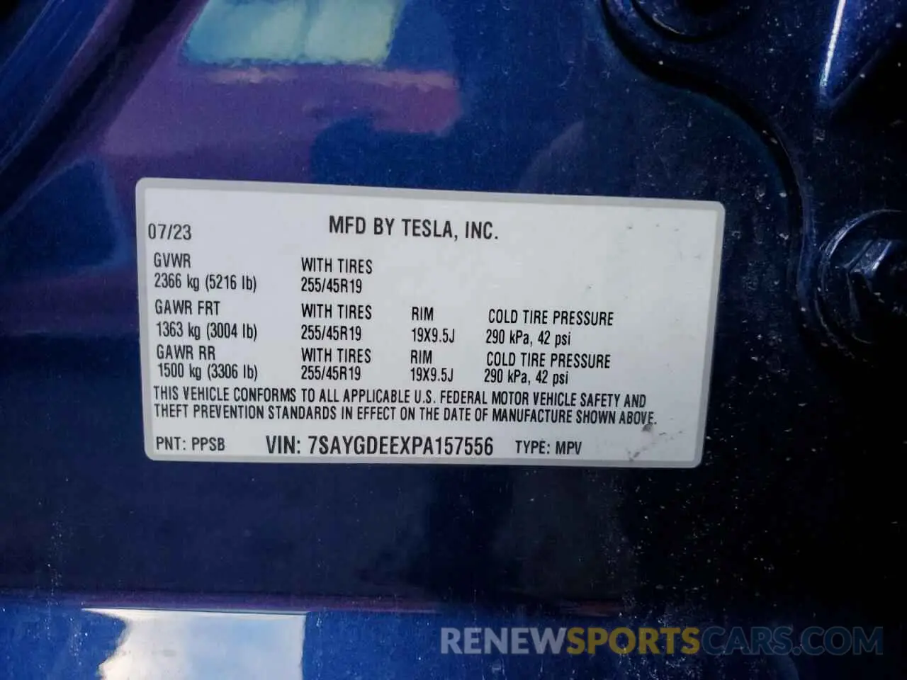13 Photograph of a damaged car 7SAYGDEEXPA157556 TESLA MODEL Y 2023