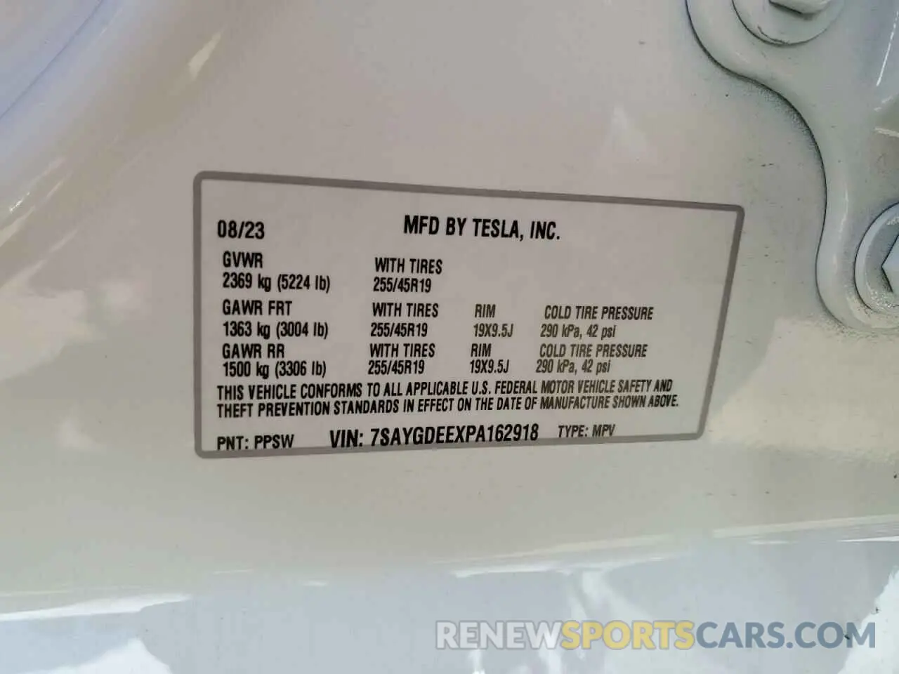 14 Photograph of a damaged car 7SAYGDEEXPA162918 TESLA MODEL Y 2023