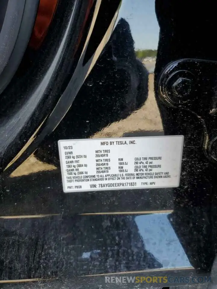 13 Photograph of a damaged car 7SAYGDEEXPA171831 TESLA MODEL Y 2023