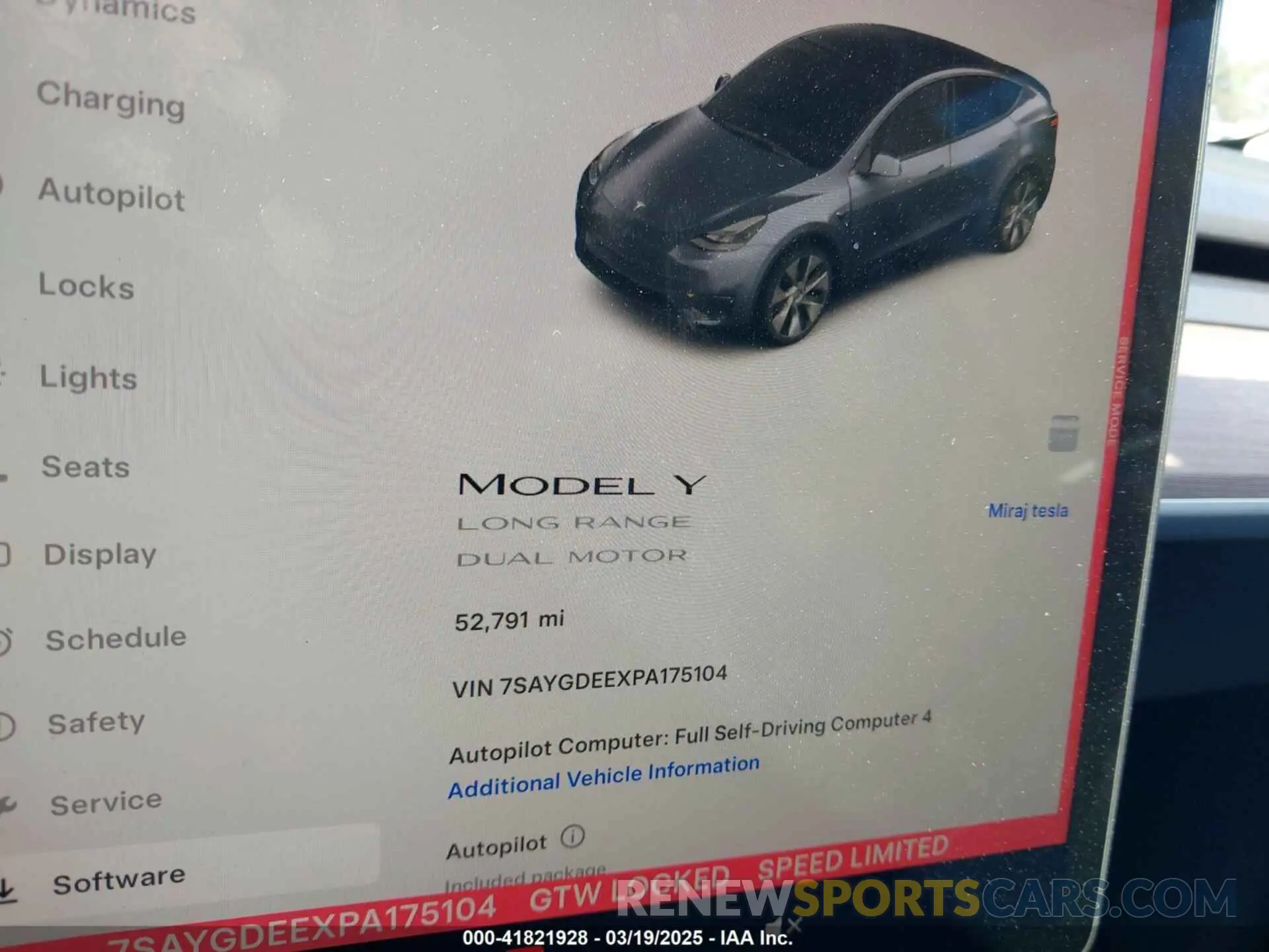 7 Photograph of a damaged car 7SAYGDEEXPA175104 TESLA MODEL Y 2023