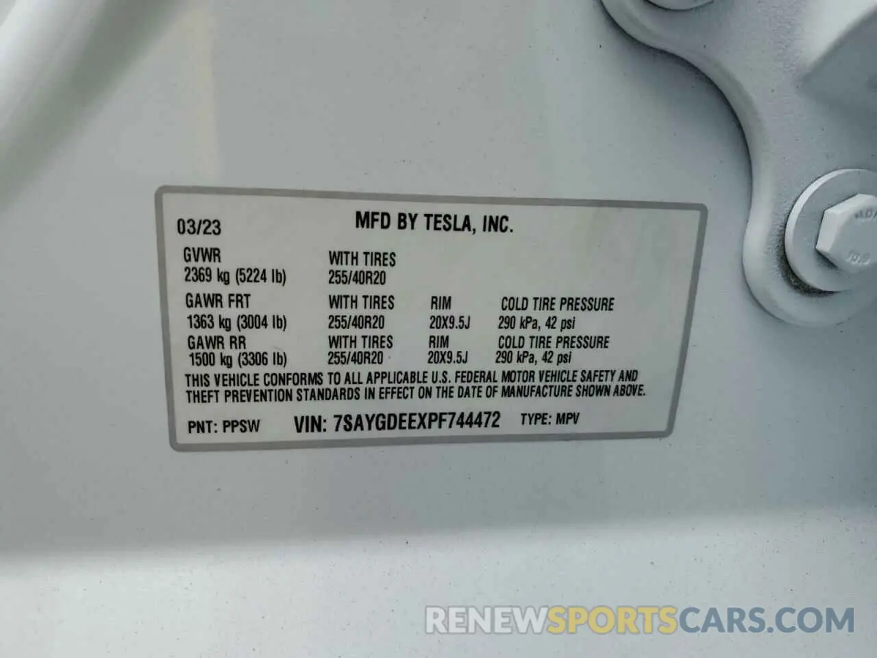 12 Photograph of a damaged car 7SAYGDEEXPF744472 TESLA MODEL Y 2023