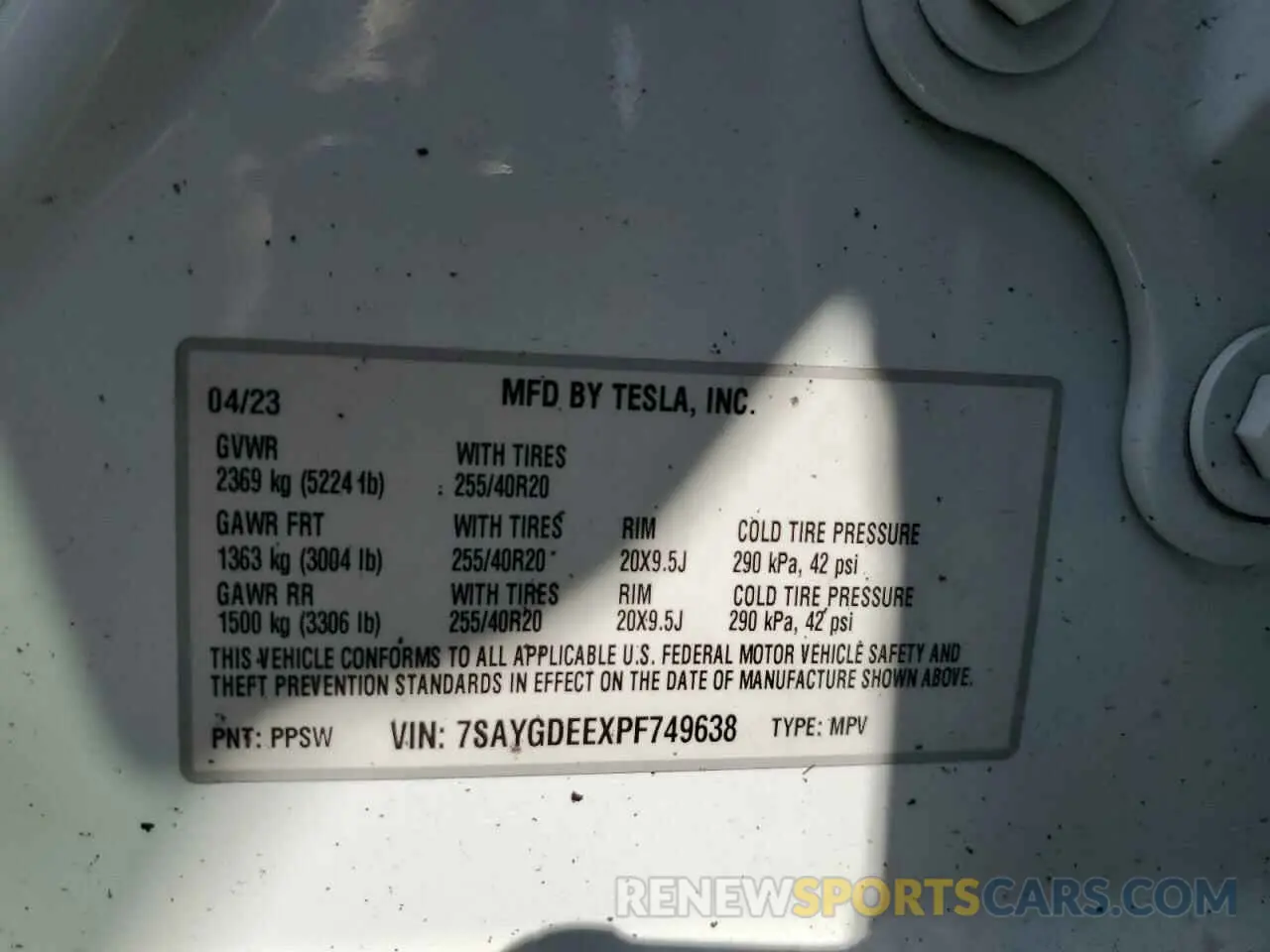 12 Photograph of a damaged car 7SAYGDEEXPF749638 TESLA MODEL Y 2023