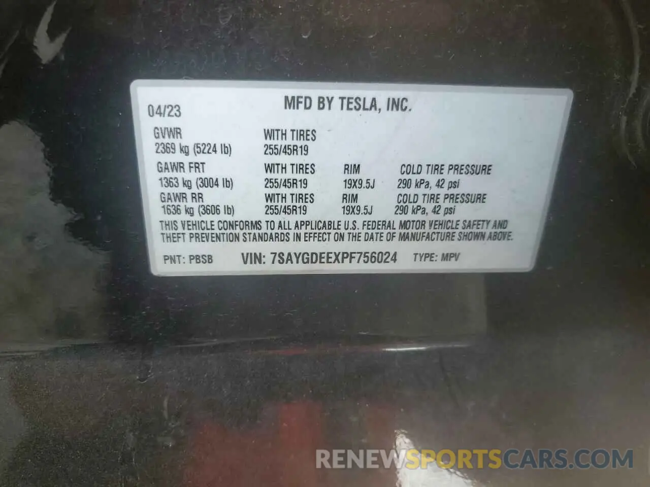 12 Photograph of a damaged car 7SAYGDEEXPF756024 TESLA MODEL Y 2023