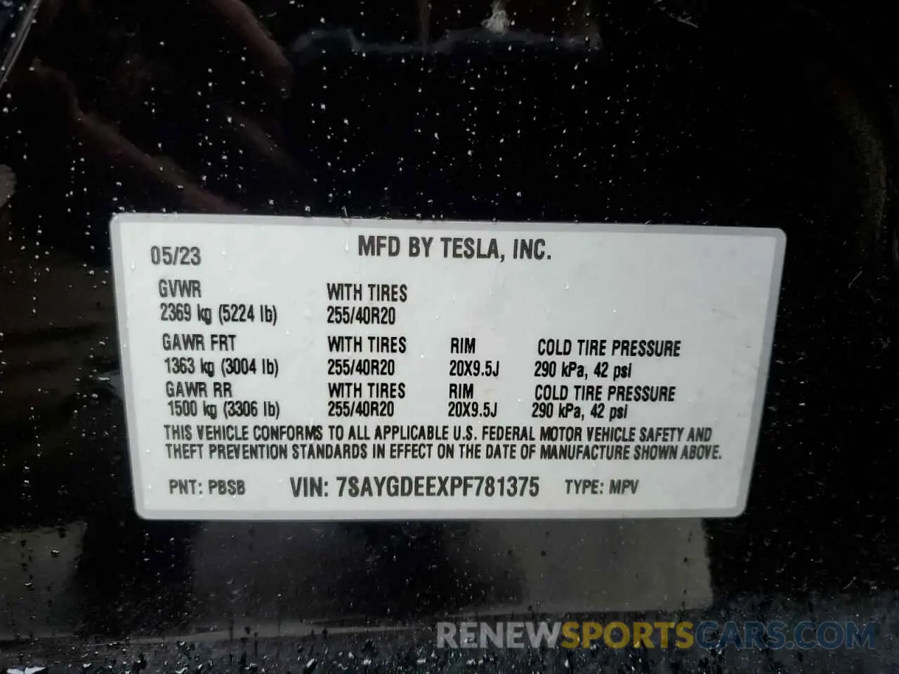 13 Photograph of a damaged car 7SAYGDEEXPF781375 TESLA MODEL Y 2023
