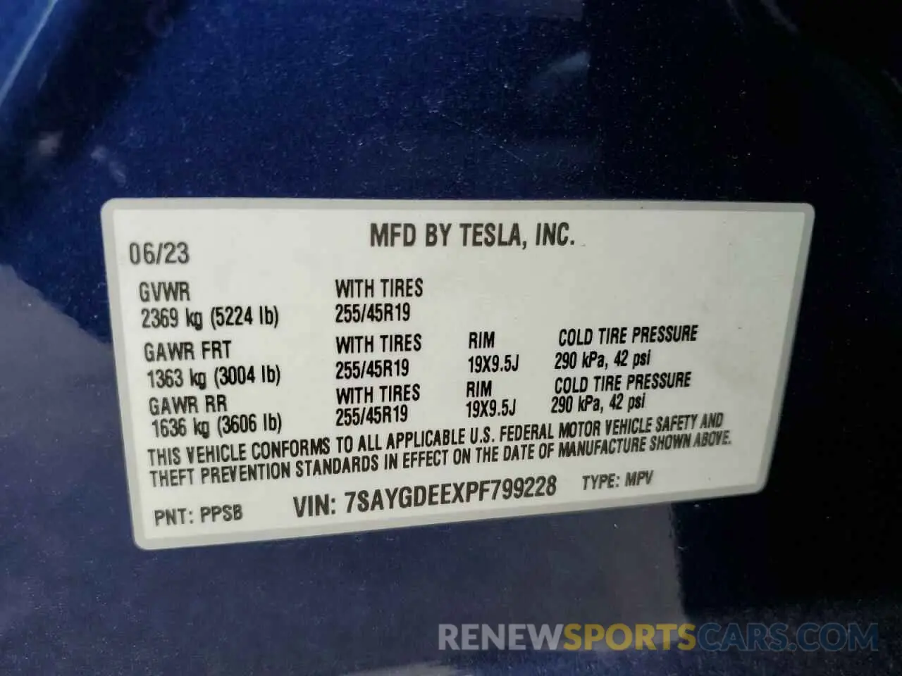 14 Photograph of a damaged car 7SAYGDEEXPF799228 TESLA MODEL Y 2023