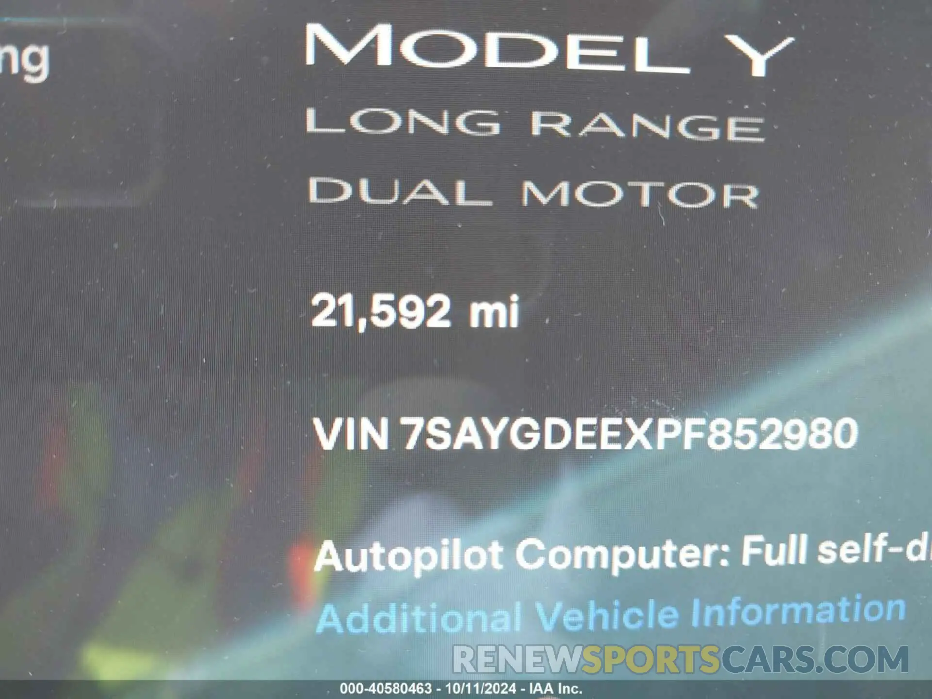 16 Photograph of a damaged car 7SAYGDEEXPF852980 TESLA MODEL Y 2023