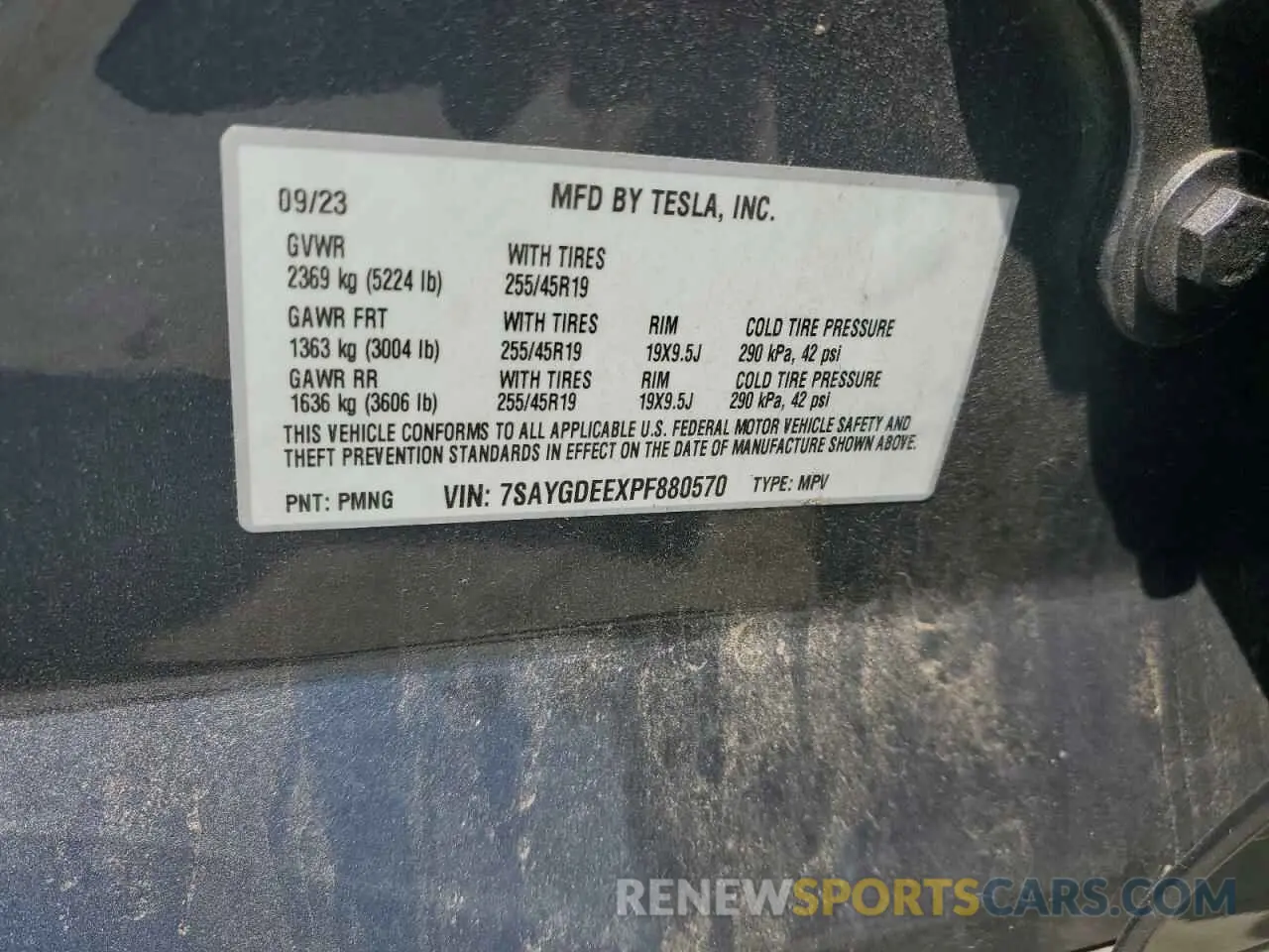 12 Photograph of a damaged car 7SAYGDEEXPF880570 TESLA MODEL Y 2023