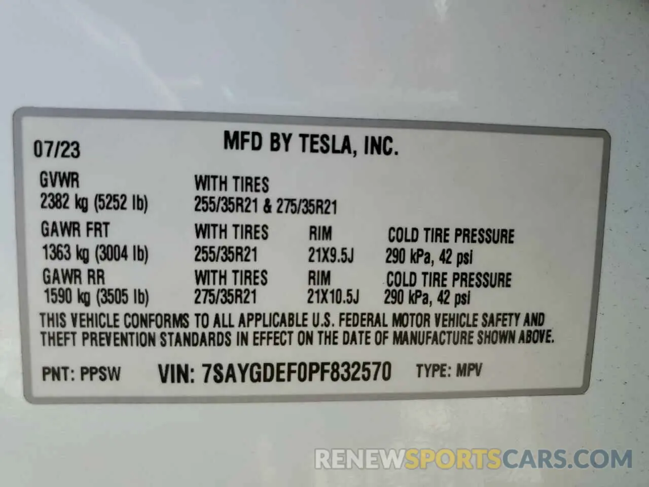 13 Photograph of a damaged car 7SAYGDEF0PF832570 TESLA MODEL Y 2023