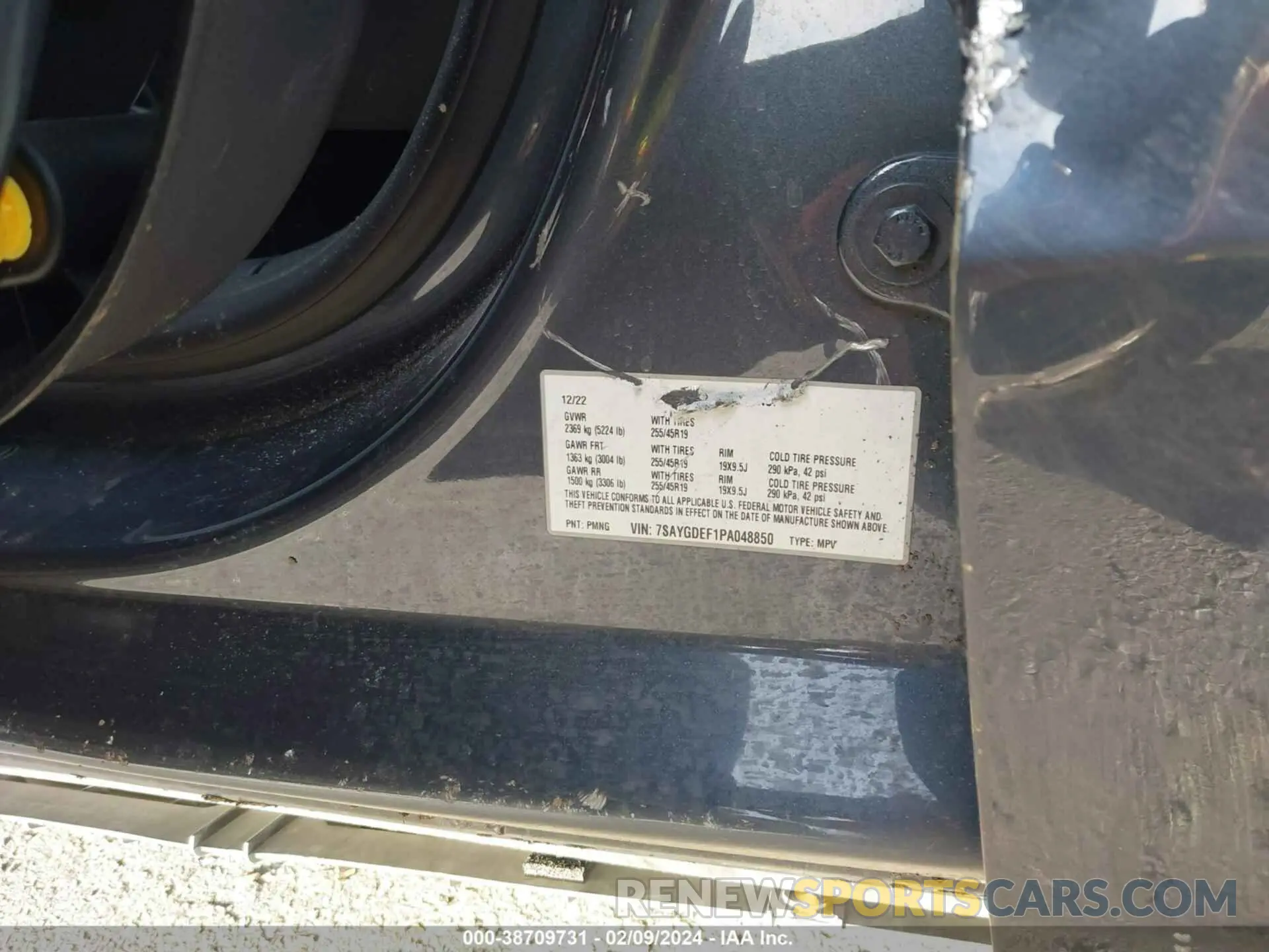 9 Photograph of a damaged car 7SAYGDEF1PA048850 TESLA MODEL Y 2023
