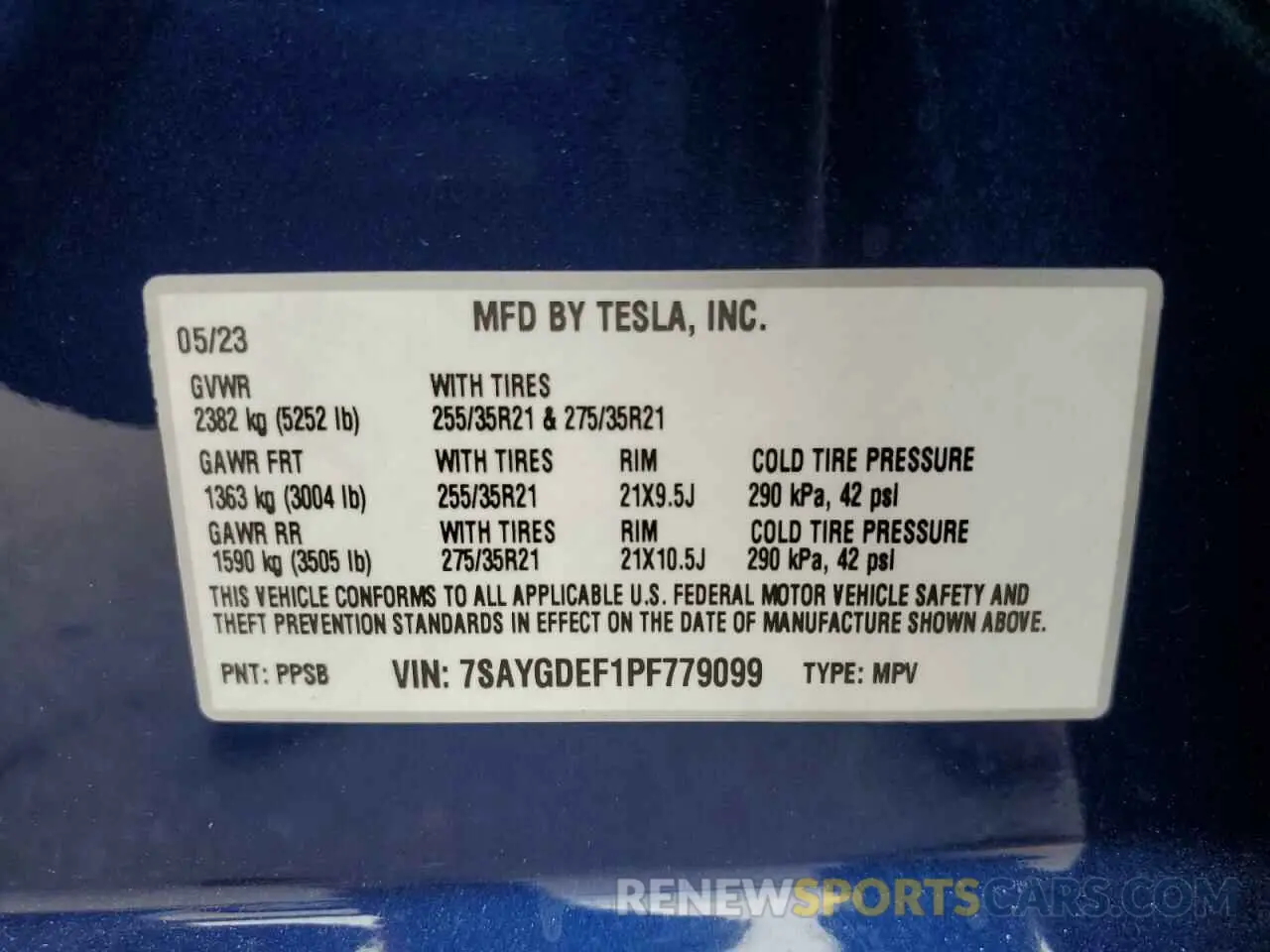 13 Photograph of a damaged car 7SAYGDEF1PF779099 TESLA MODEL Y 2023