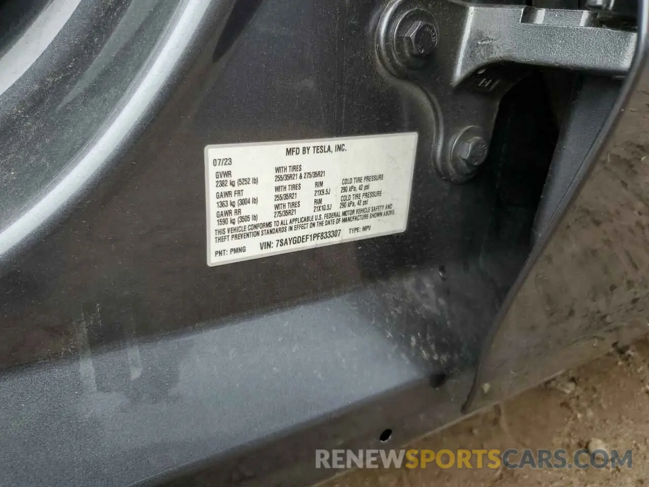 14 Photograph of a damaged car 7SAYGDEF1PF833307 TESLA MODEL Y 2023