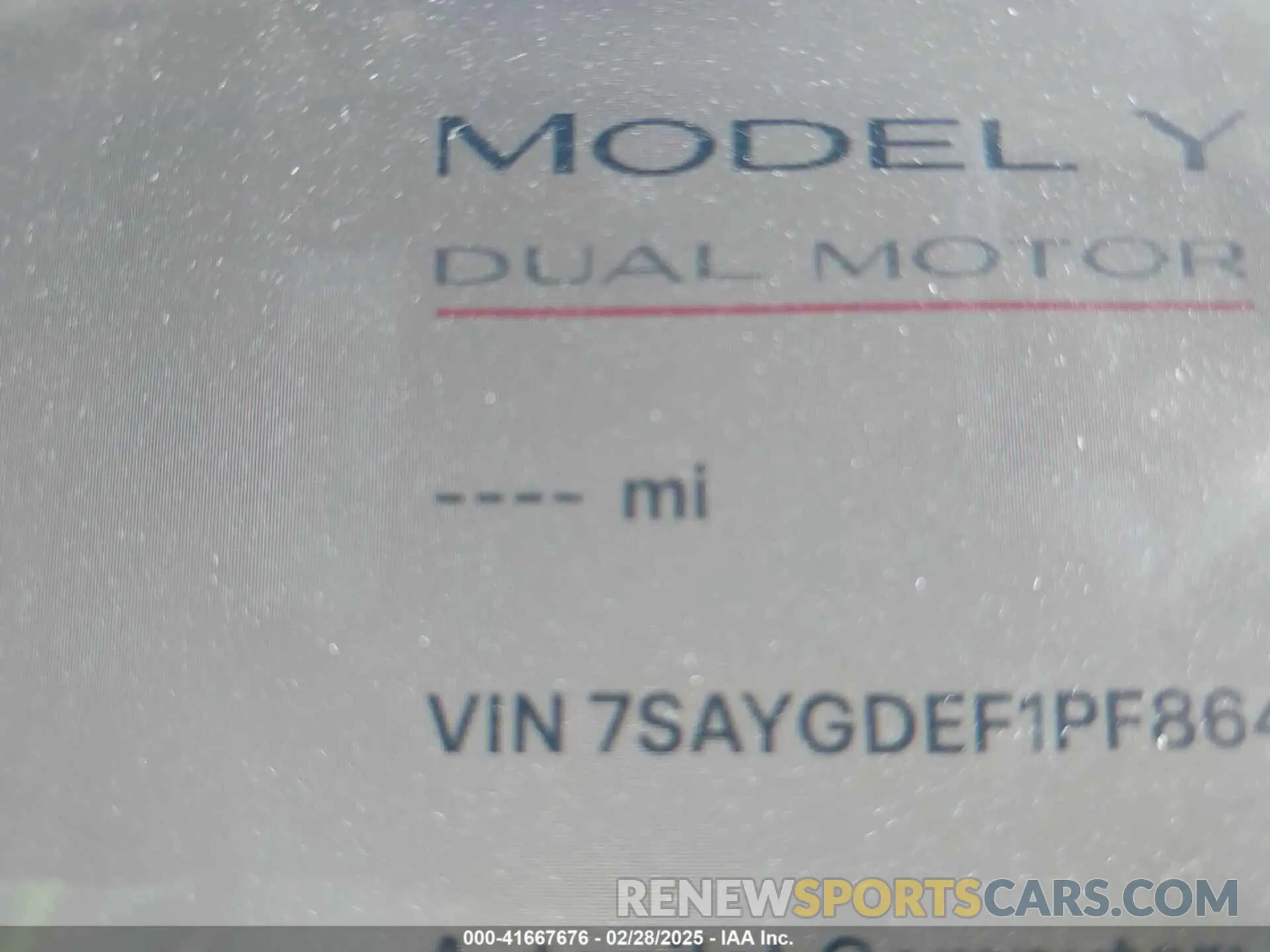 7 Photograph of a damaged car 7SAYGDEF1PF864976 TESLA MODEL Y 2023
