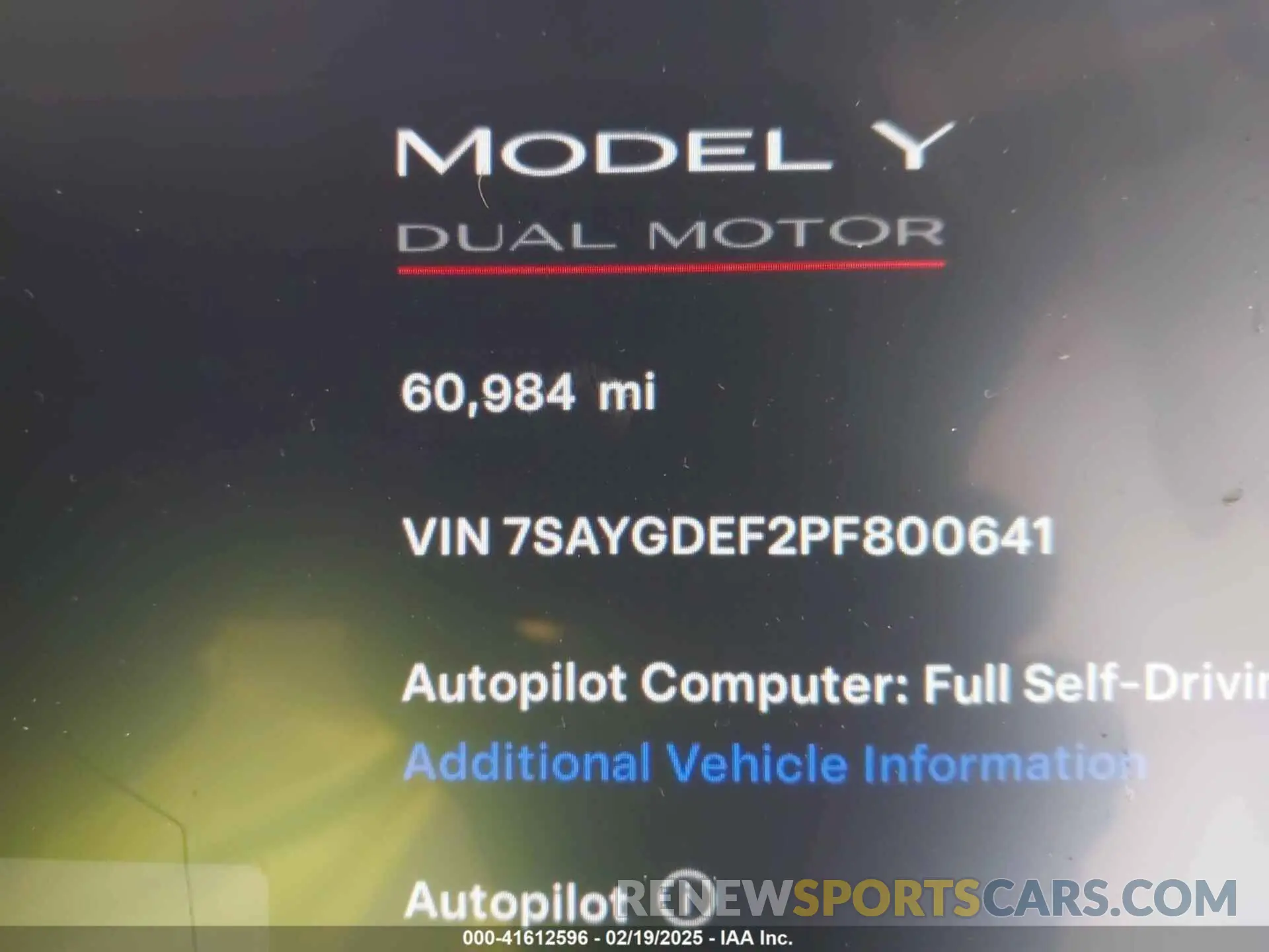 7 Photograph of a damaged car 7SAYGDEF2PF800641 TESLA MODEL Y 2023