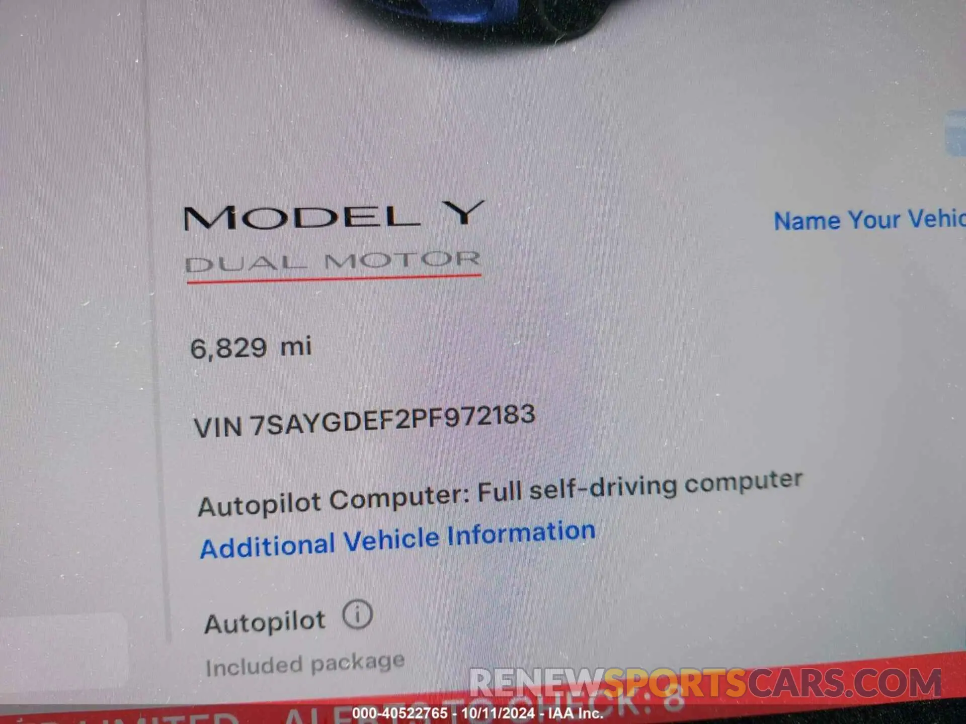 16 Photograph of a damaged car 7SAYGDEF2PF972183 TESLA MODEL Y 2023