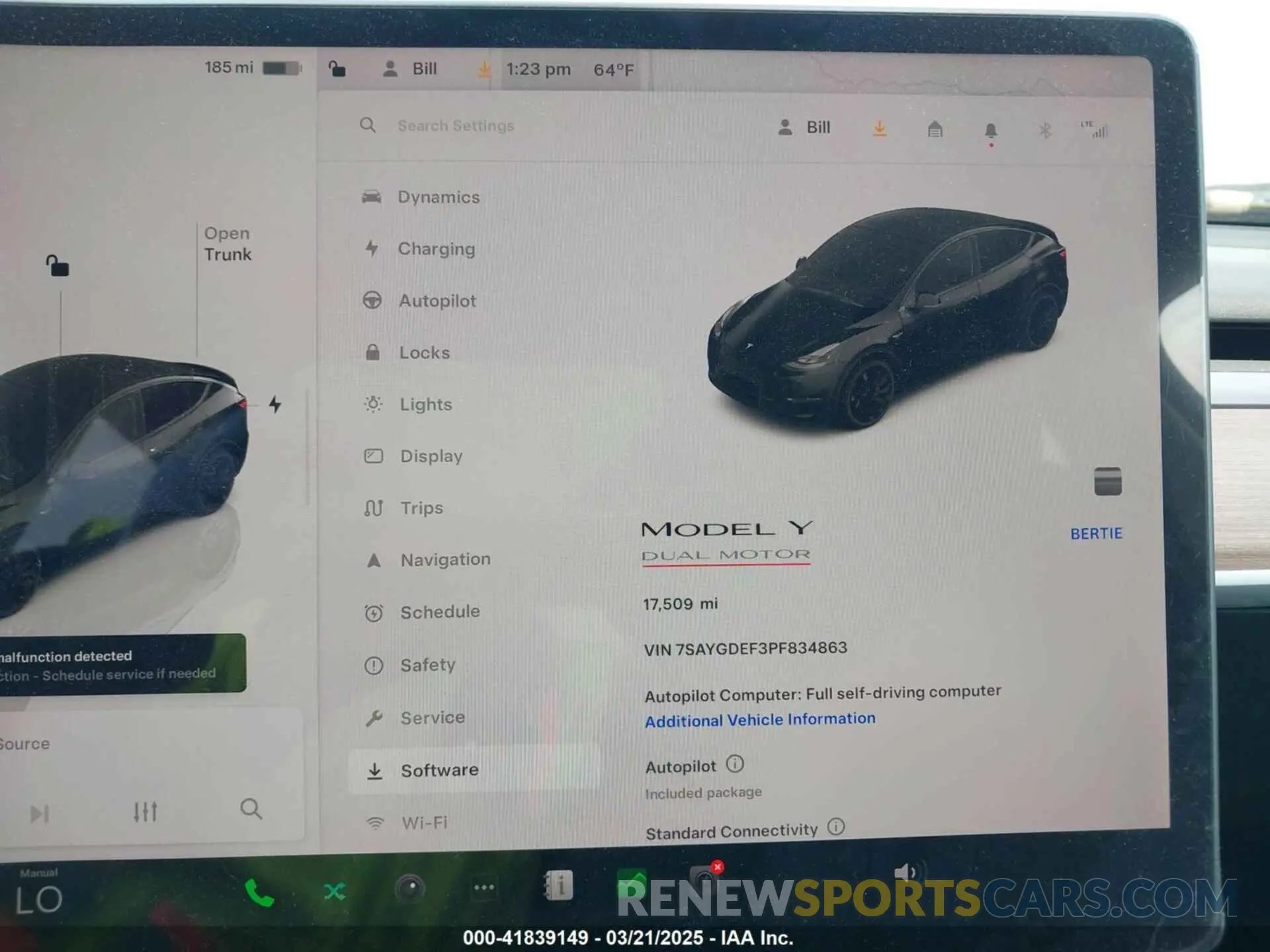 7 Photograph of a damaged car 7SAYGDEF3PF834863 TESLA MODEL Y 2023
