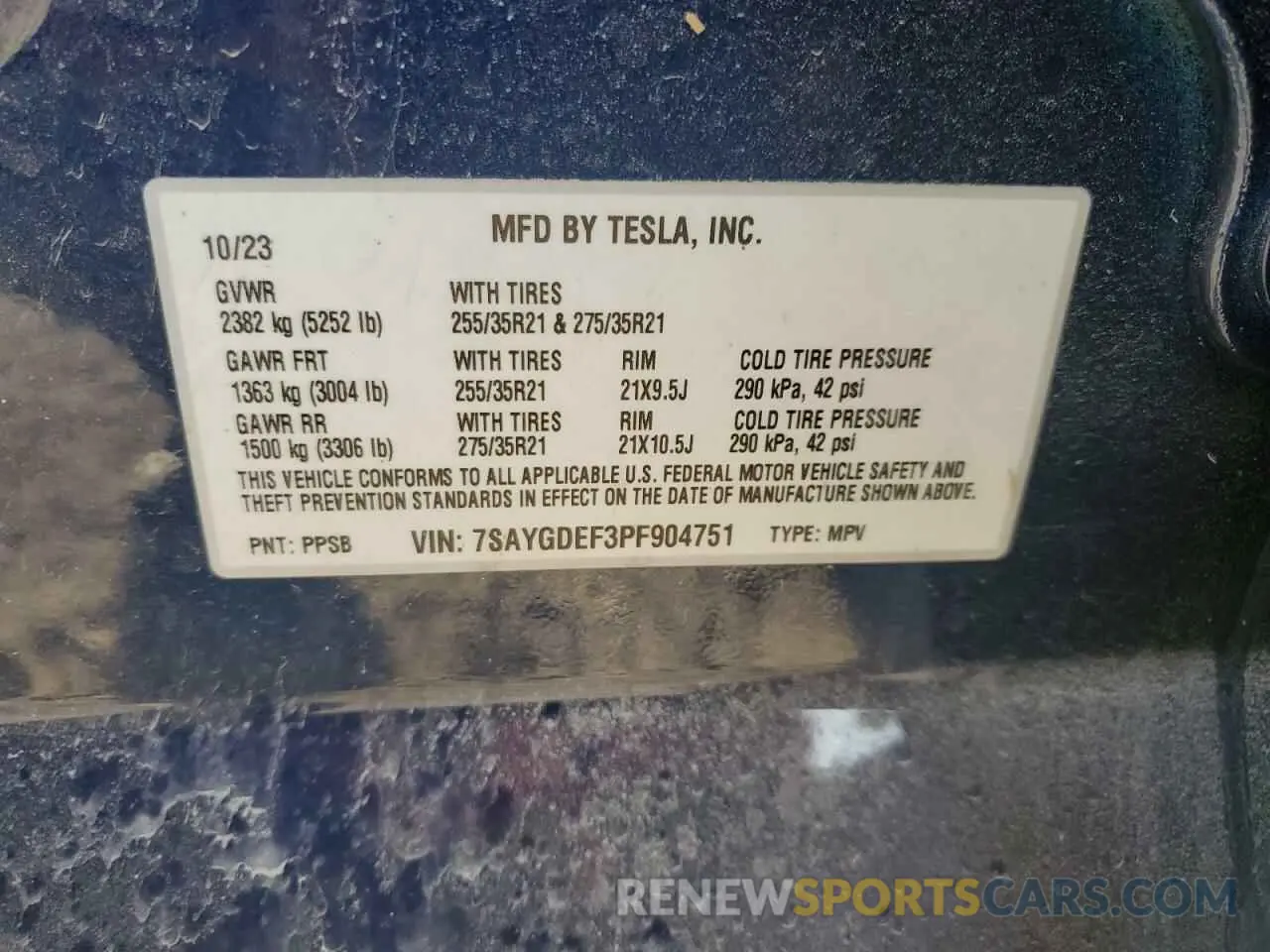 14 Photograph of a damaged car 7SAYGDEF3PF904751 TESLA MODEL Y 2023