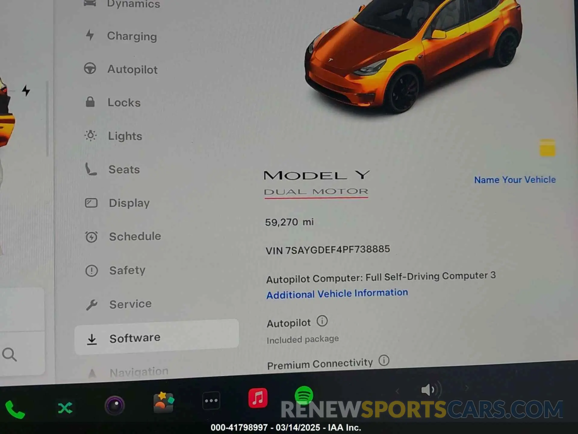 15 Photograph of a damaged car 7SAYGDEF4PF738885 TESLA MODEL Y 2023