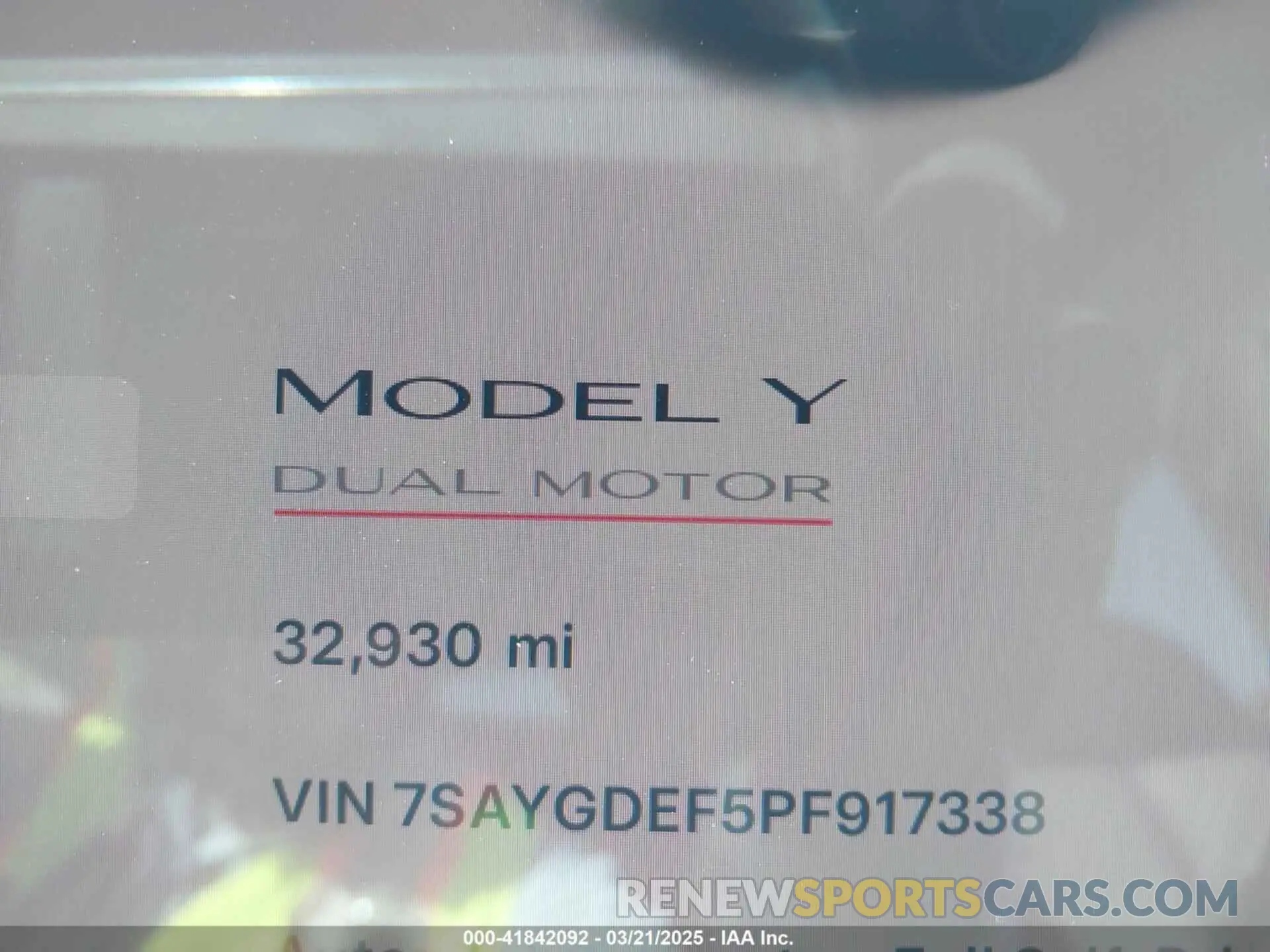 7 Photograph of a damaged car 7SAYGDEF5PF917338 TESLA MODEL Y 2023