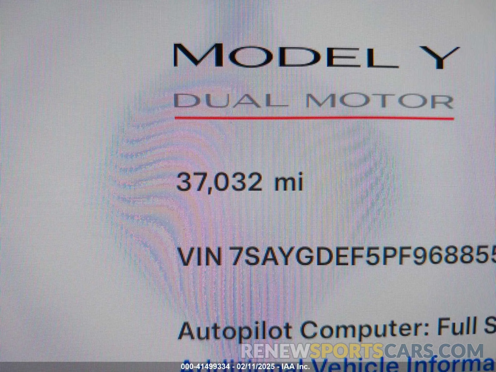 15 Photograph of a damaged car 7SAYGDEF5PF968855 TESLA MODEL Y 2023