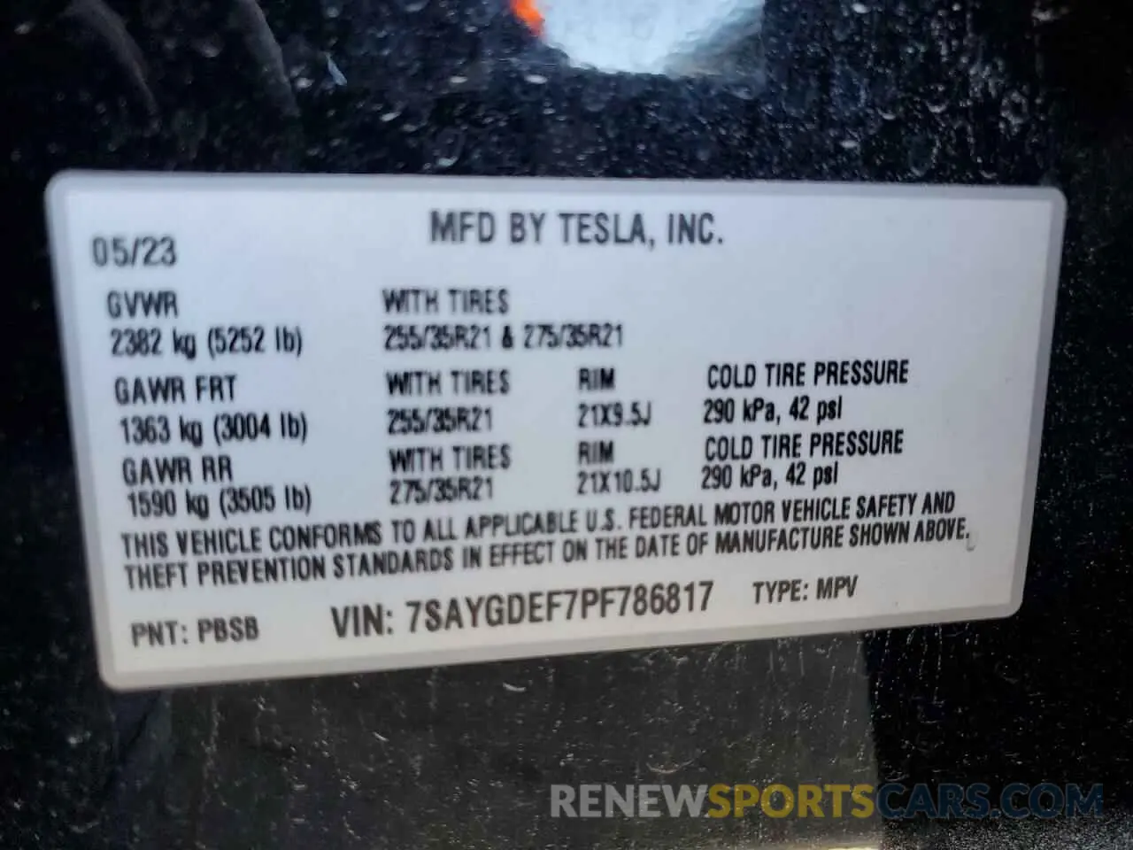 14 Photograph of a damaged car 7SAYGDEF7PF786817 TESLA MODEL Y 2023