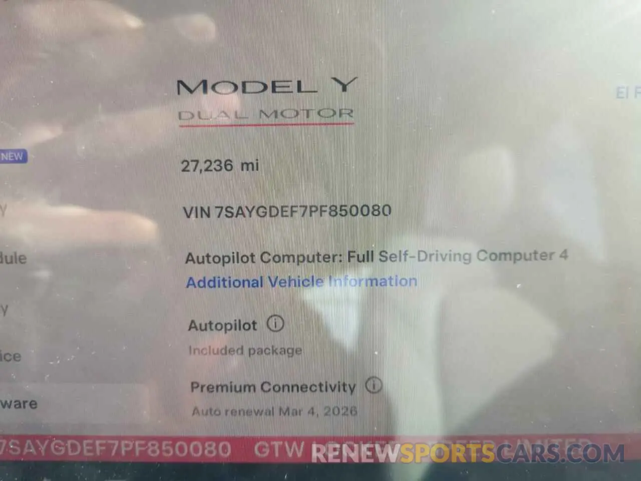9 Photograph of a damaged car 7SAYGDEF7PF850080 TESLA MODEL Y 2023