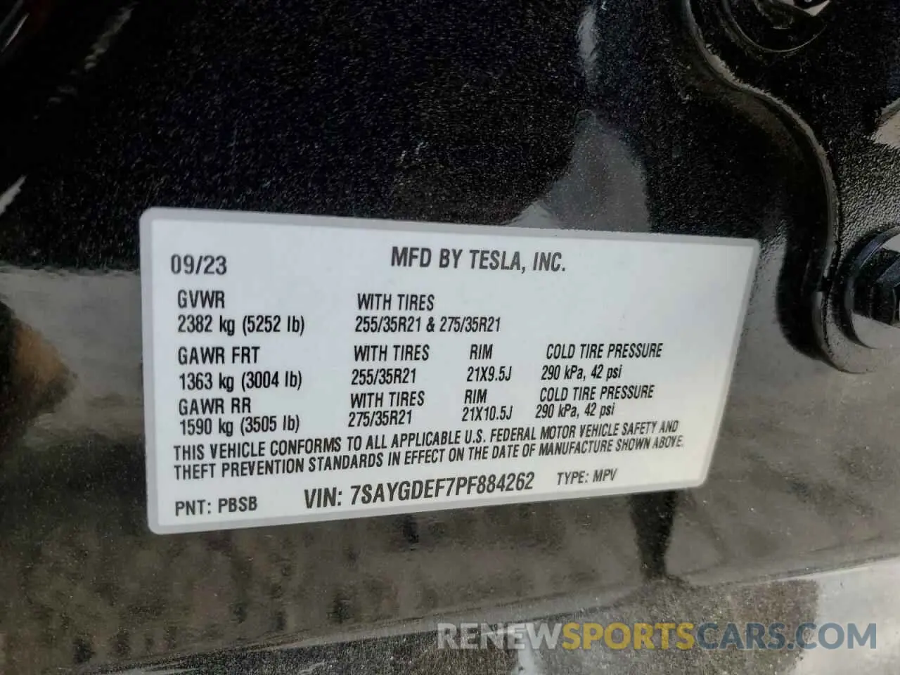 14 Photograph of a damaged car 7SAYGDEF7PF884262 TESLA MODEL Y 2023