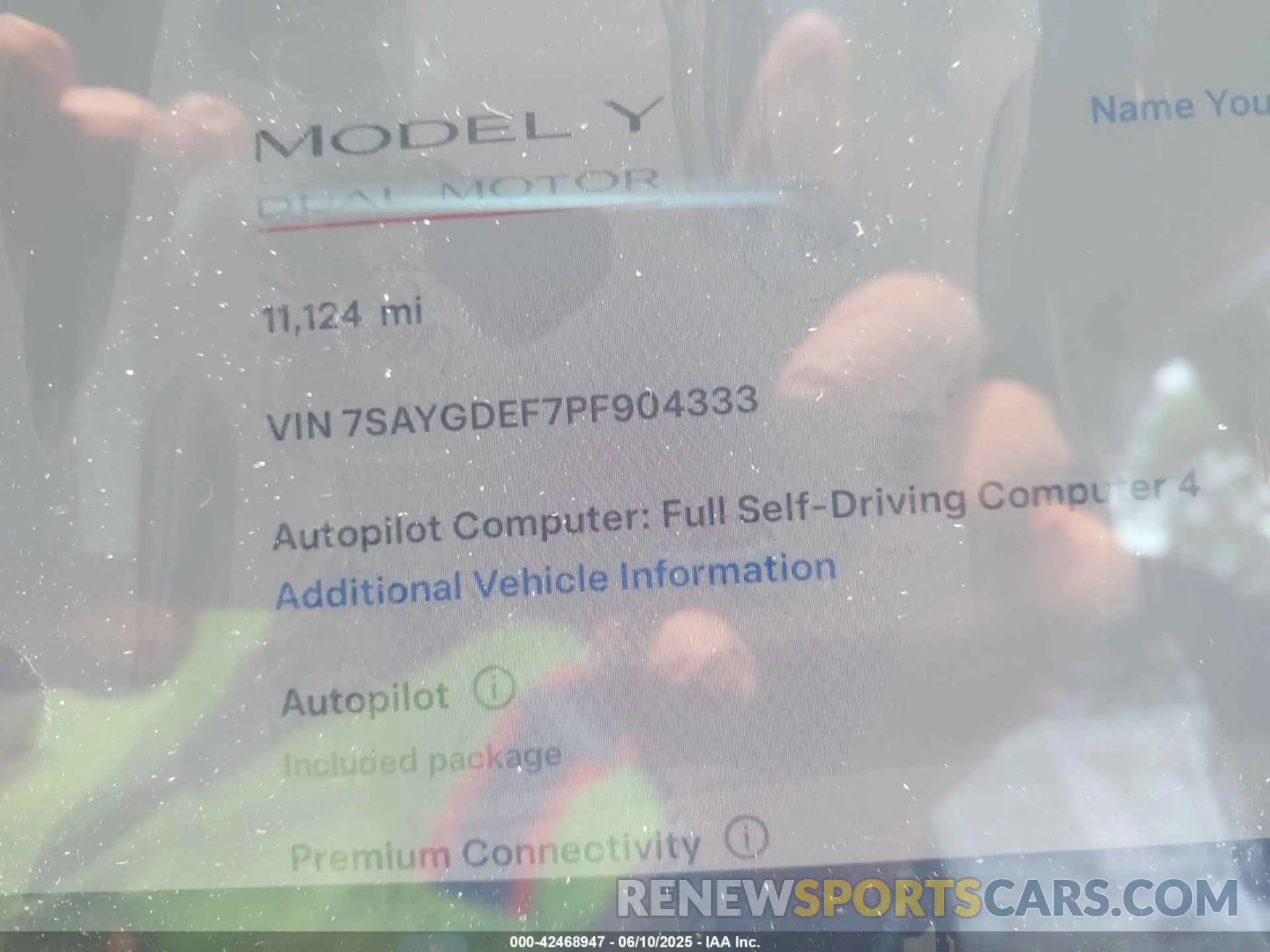 7 Photograph of a damaged car 7SAYGDEF7PF904333 TESLA MODEL Y 2023