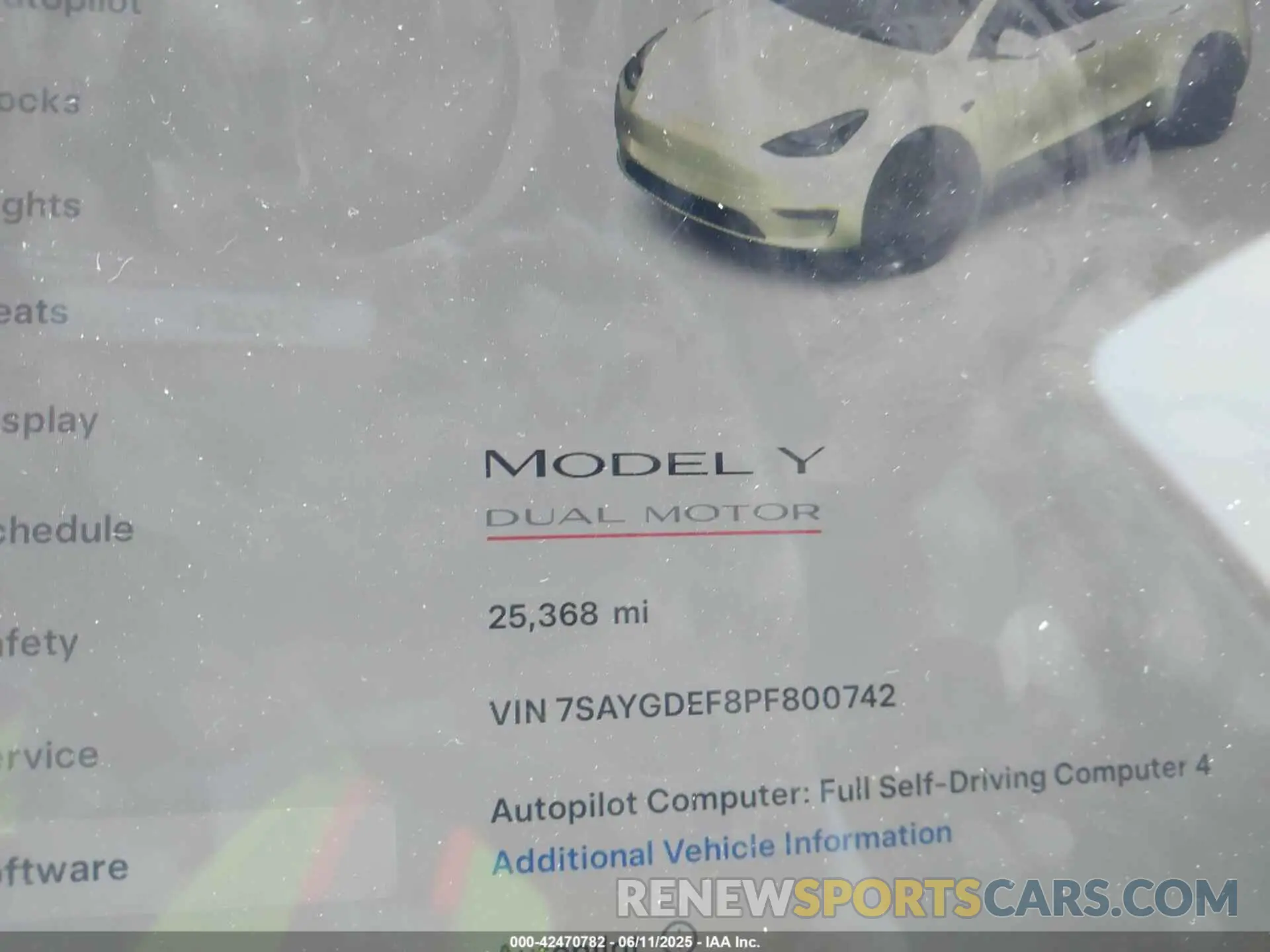 15 Photograph of a damaged car 7SAYGDEF8PF800742 TESLA MODEL Y 2023