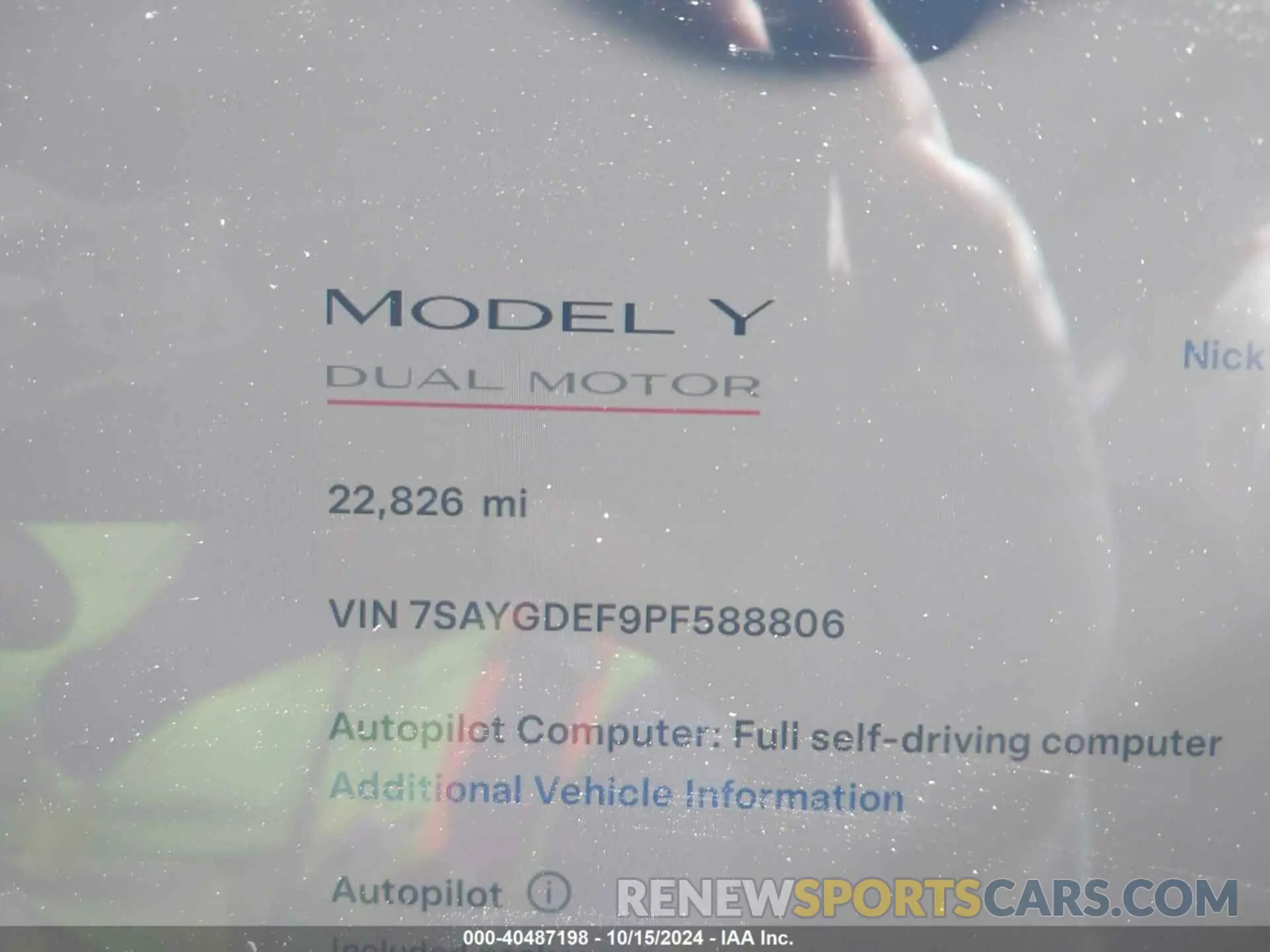 7 Photograph of a damaged car 7SAYGDEF9PF588806 TESLA MODEL Y 2023