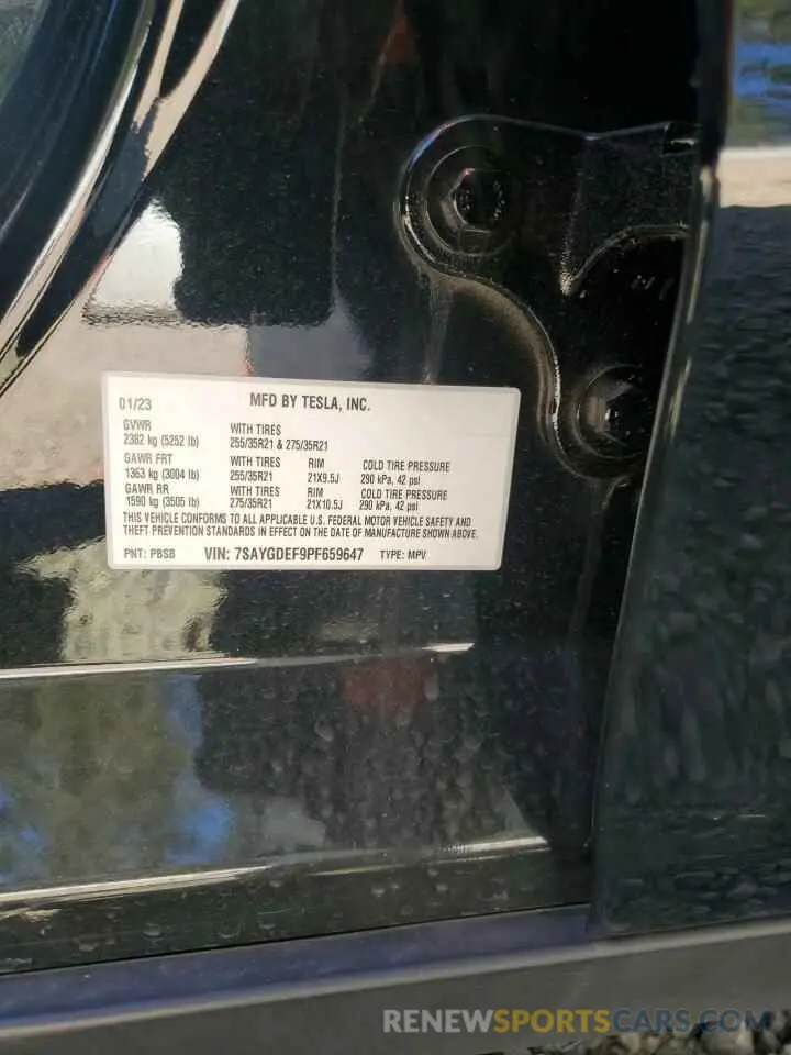 12 Photograph of a damaged car 7SAYGDEF9PF659647 TESLA MODEL Y 2023