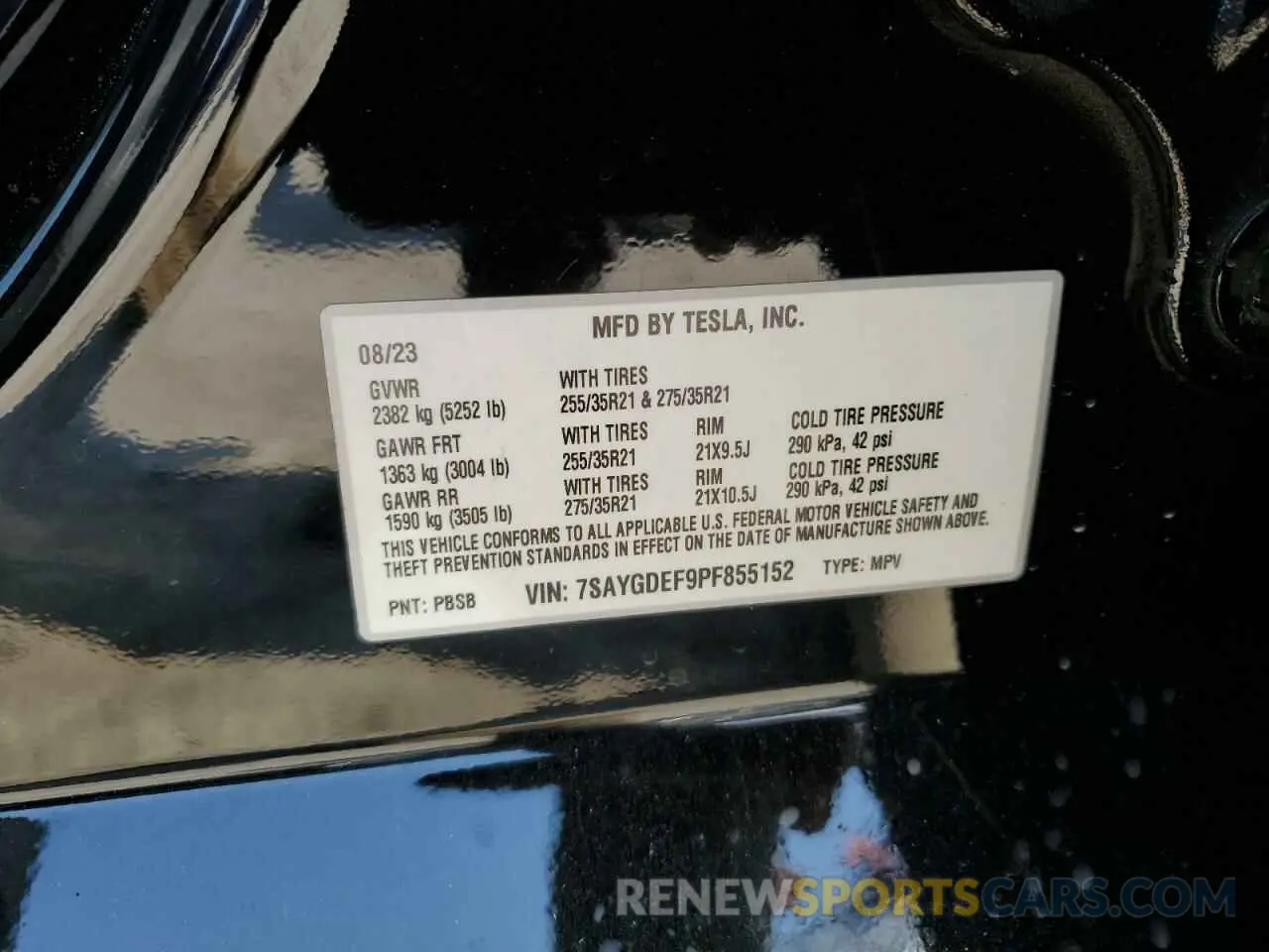 13 Photograph of a damaged car 7SAYGDEF9PF855152 TESLA MODEL Y 2023