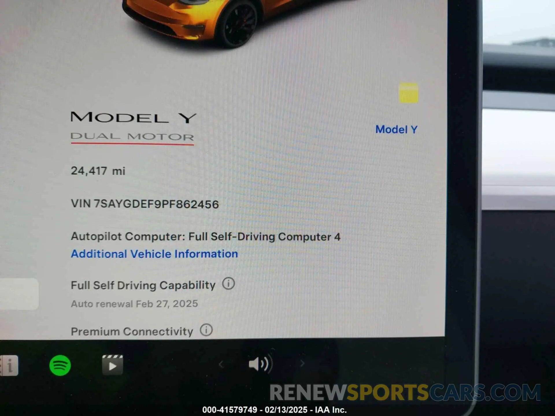 7 Photograph of a damaged car 7SAYGDEF9PF862456 TESLA MODEL Y 2023