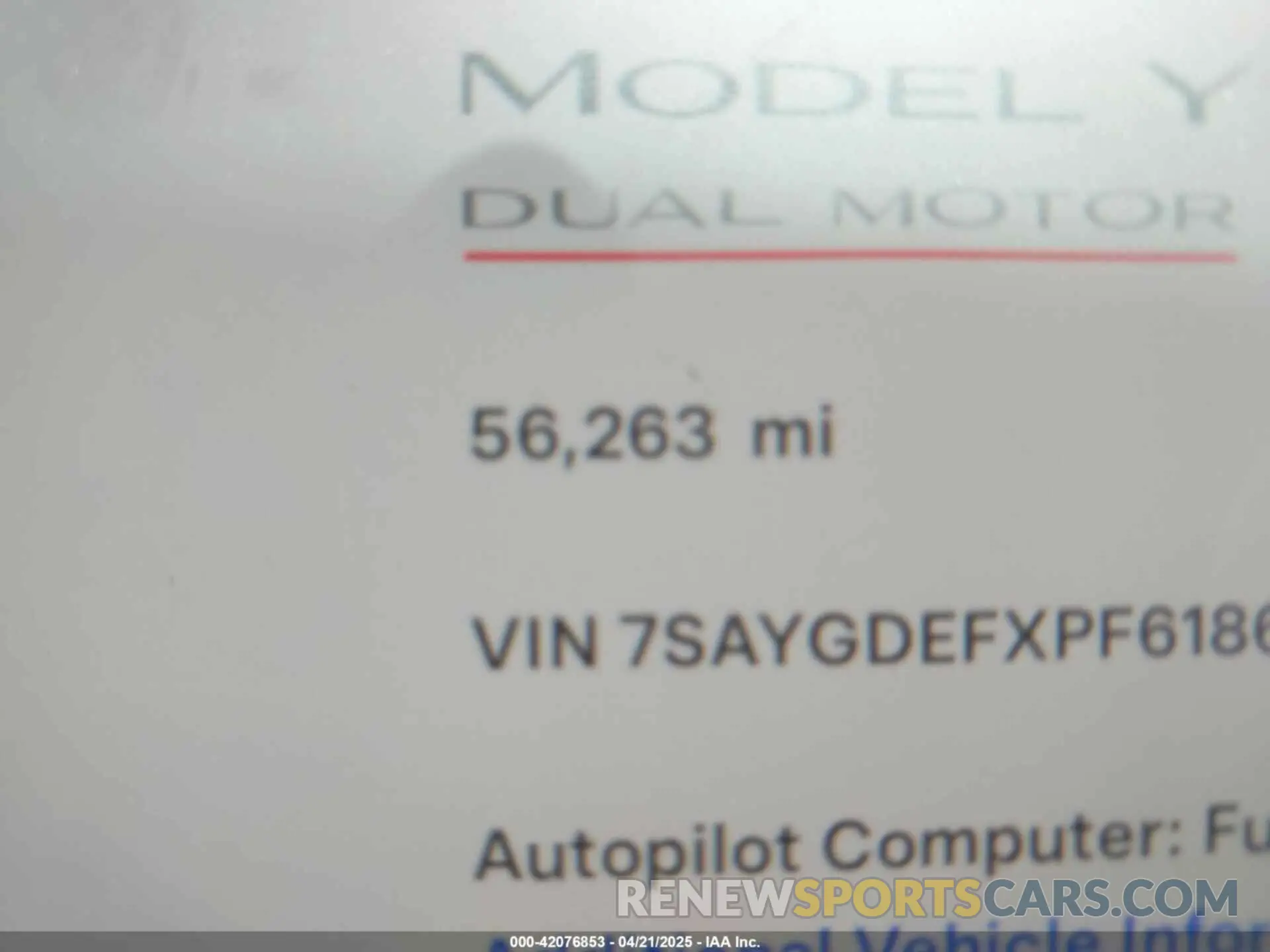 16 Photograph of a damaged car 7SAYGDEFXPF618668 TESLA MODEL Y 2023