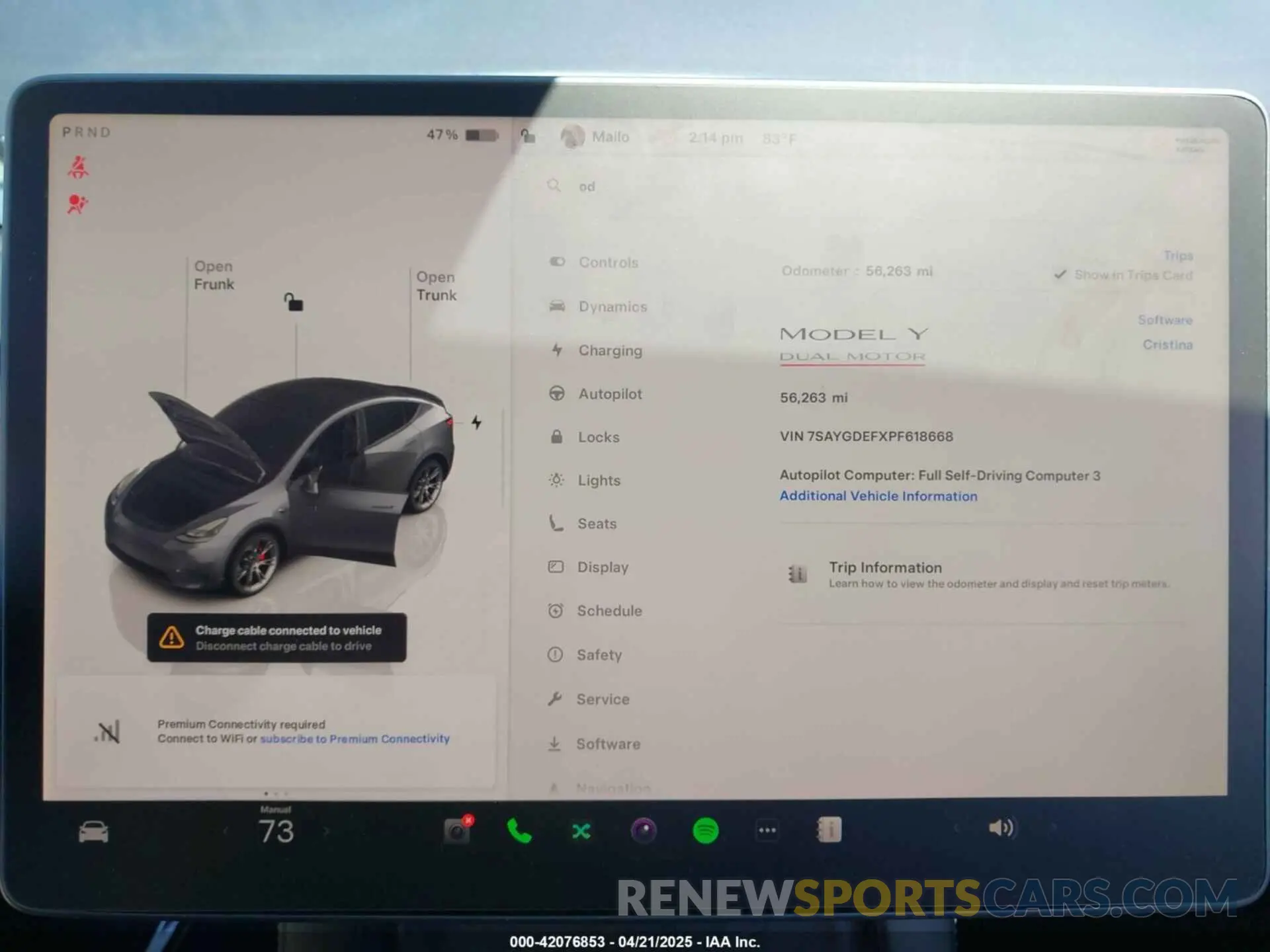 7 Photograph of a damaged car 7SAYGDEFXPF618668 TESLA MODEL Y 2023