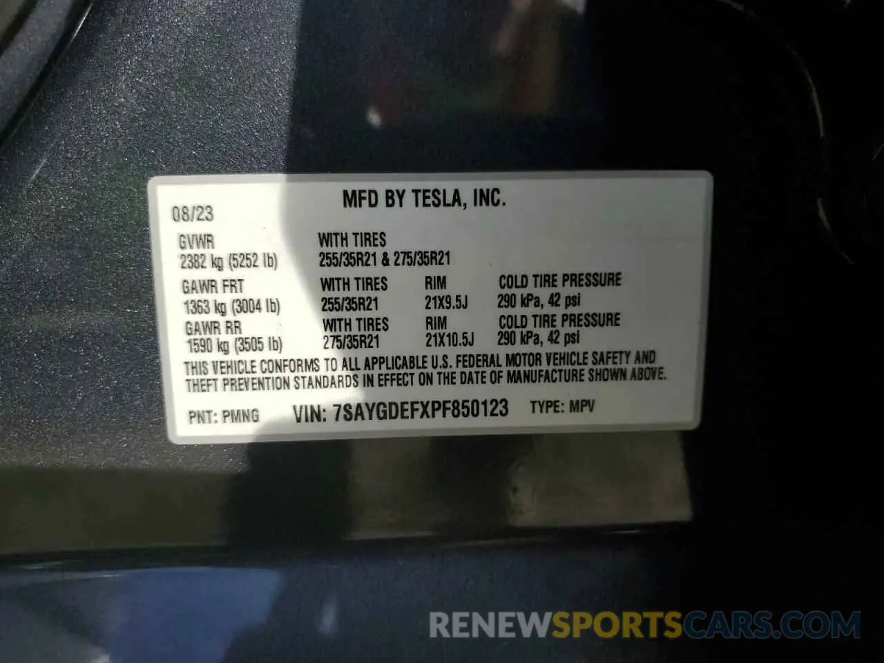 13 Photograph of a damaged car 7SAYGDEFXPF850123 TESLA MODEL Y 2023