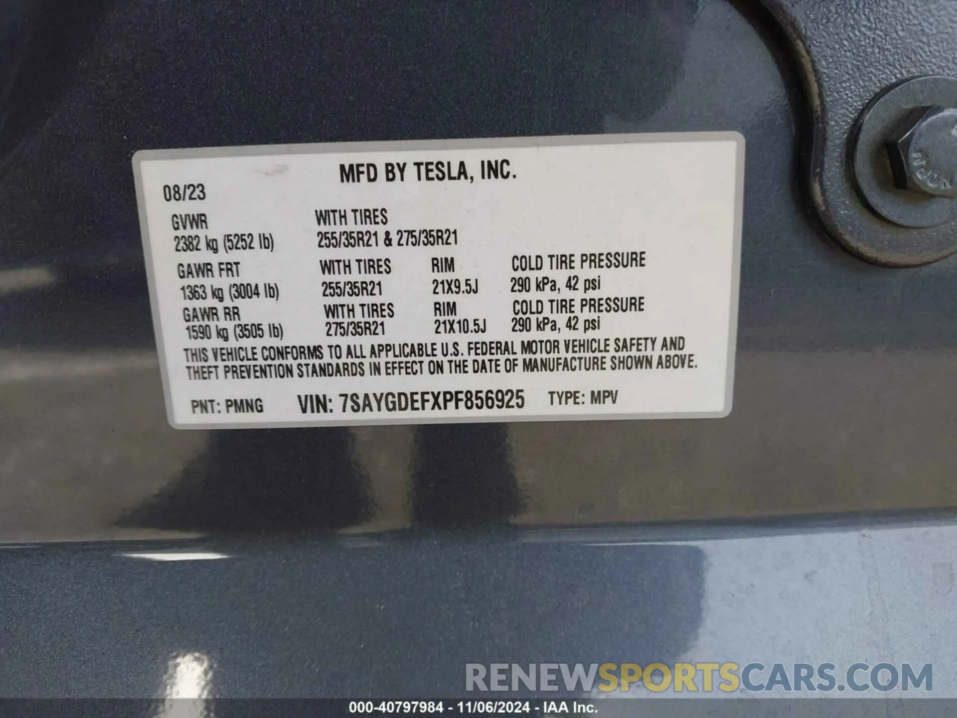 9 Photograph of a damaged car 7SAYGDEFXPF856925 TESLA MODEL Y 2023