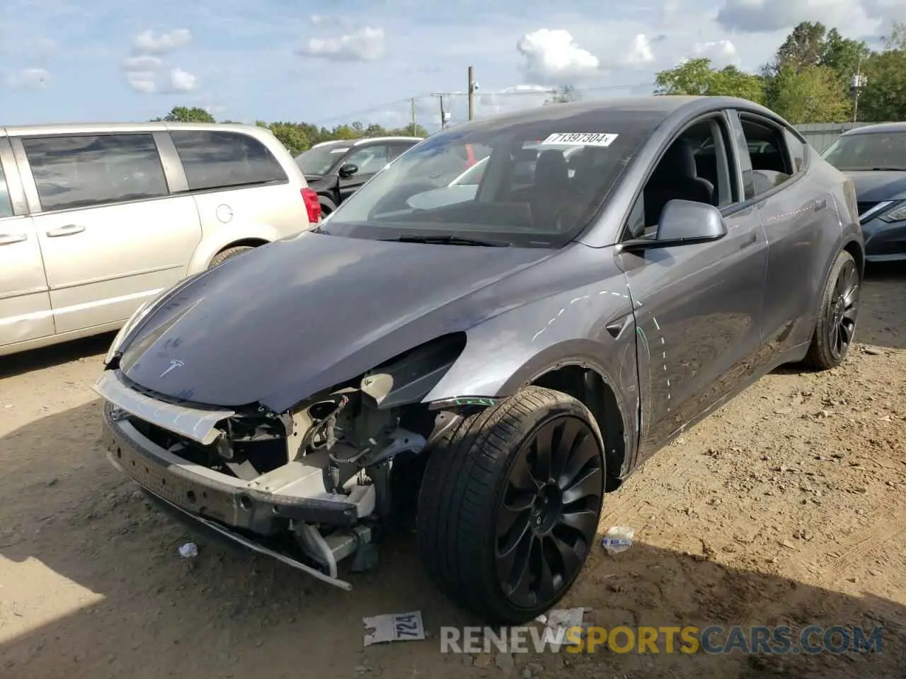 1 Photograph of a damaged car 7SAYGDEFXPF909526 TESLA MODEL Y 2023