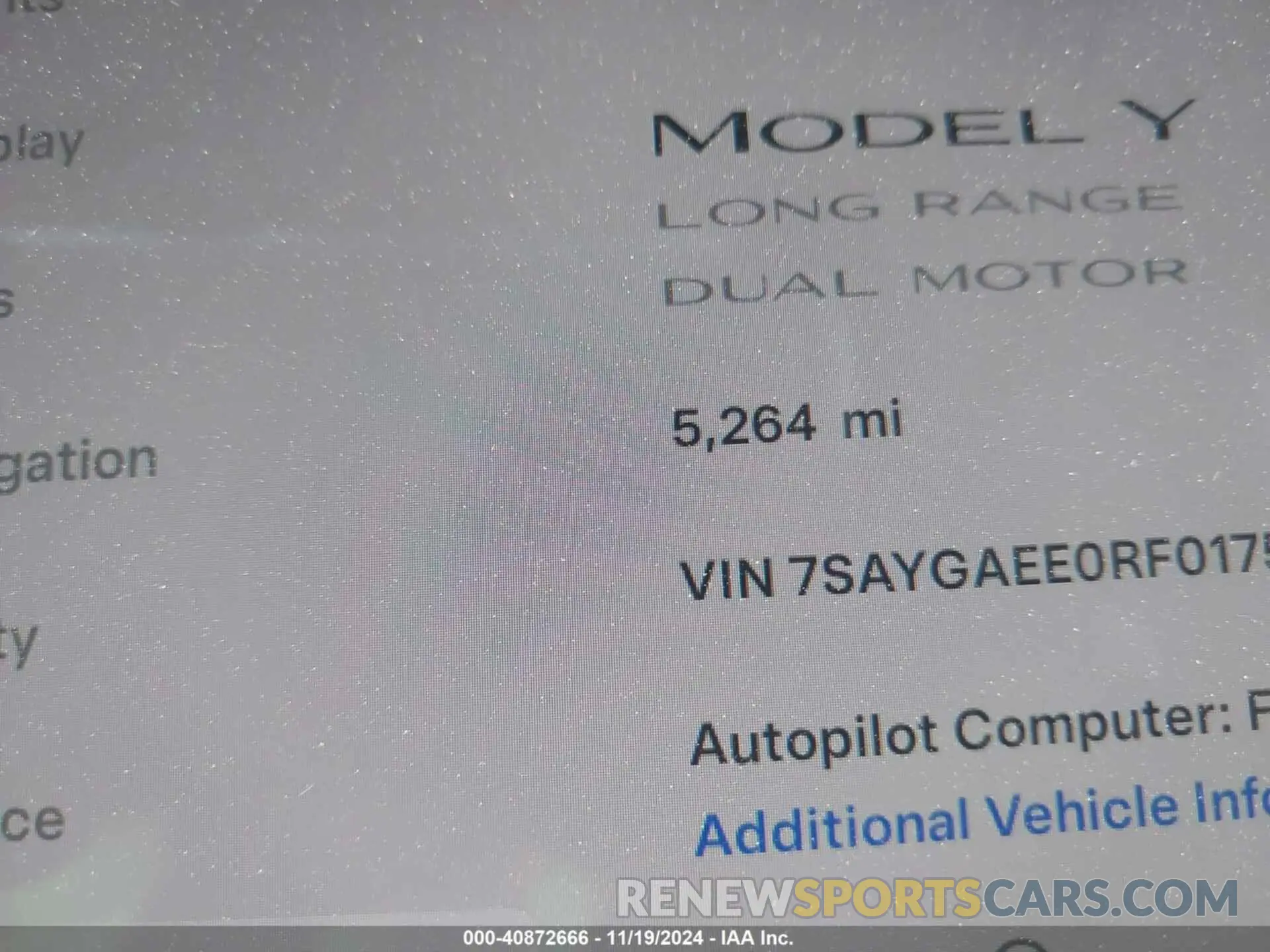 16 Photograph of a damaged car 7SAYGAEE0RF017553 TESLA MODEL Y 2024
