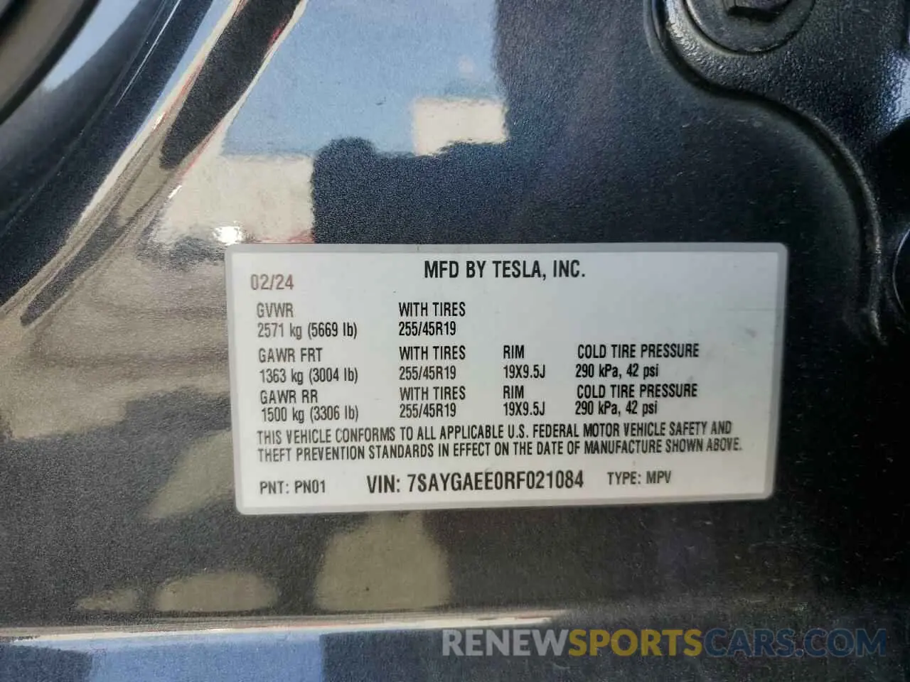 13 Photograph of a damaged car 7SAYGAEE0RF021084 TESLA MODEL Y 2024