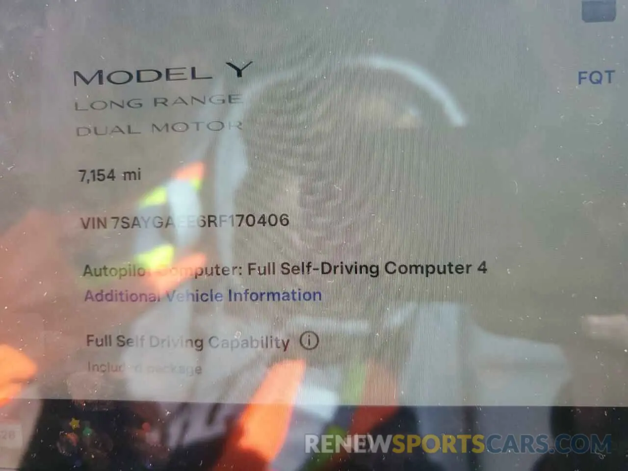 9 Photograph of a damaged car 7SAYGAEE6RF170406 TESLA MODEL Y 2024