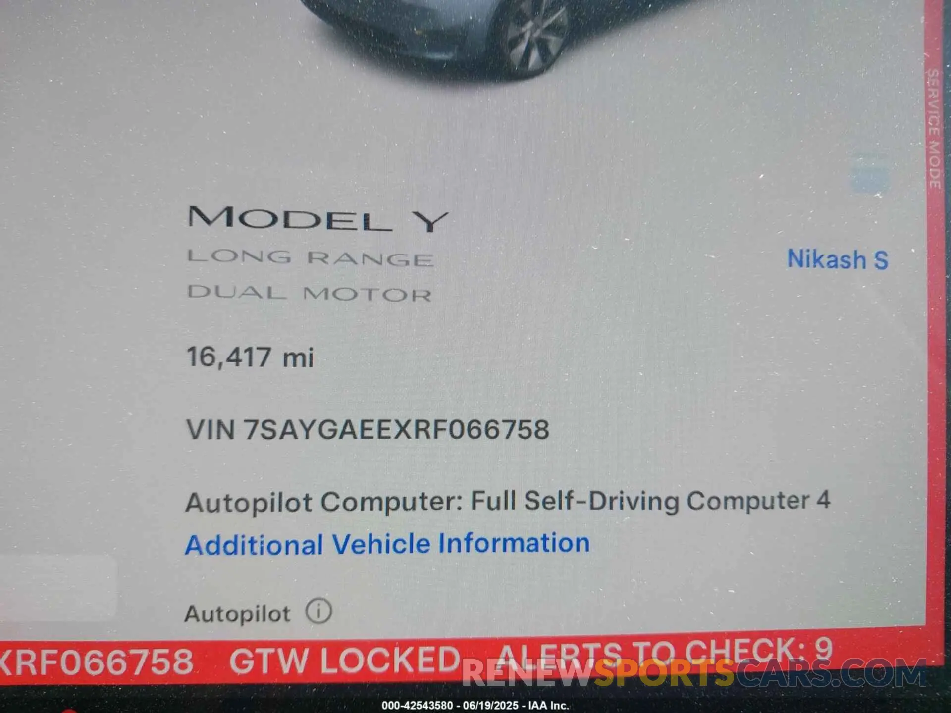 7 Photograph of a damaged car 7SAYGAEEXRF066758 TESLA MODEL Y 2024